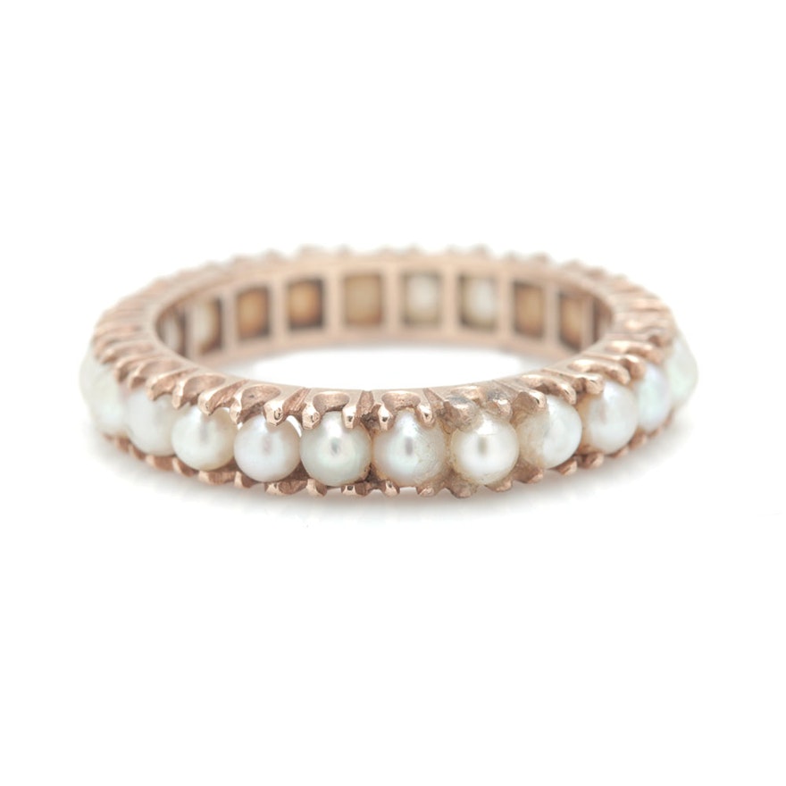 14K Yellow Gold Pearl Ring