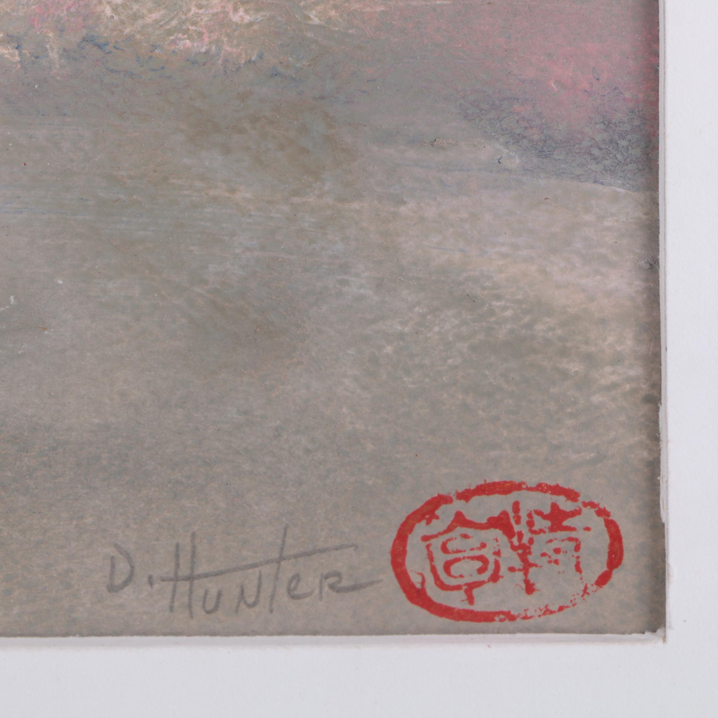 Dorothy Hunter Vintage Abstract Acrylic Paintings on Paper