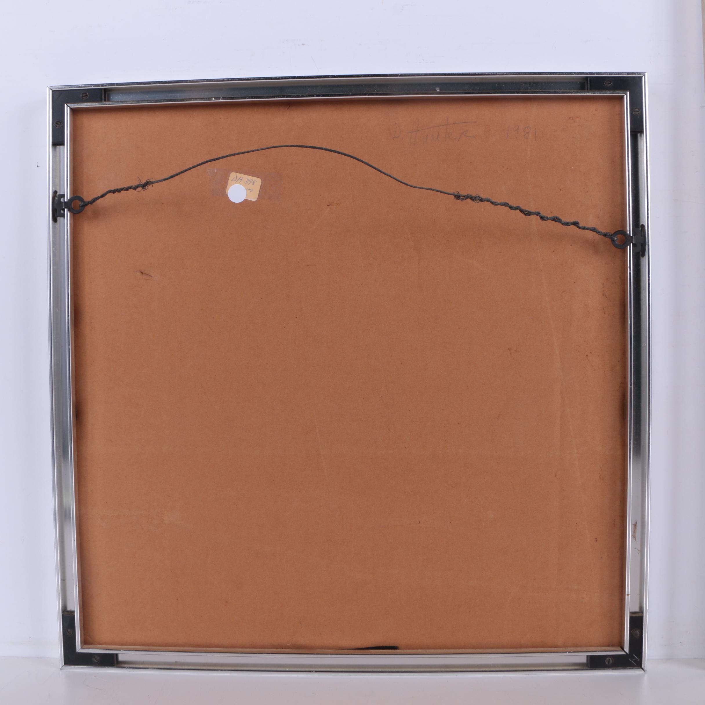 Dorothy Hunter Vintage Abstract Acrylic Paintings on Paper