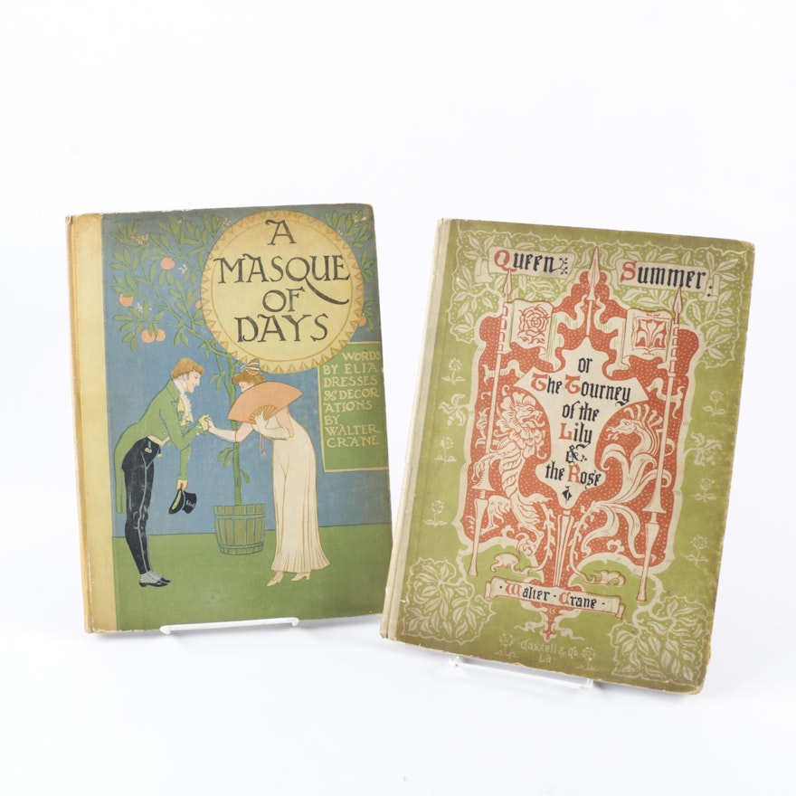 Antique Walter Crane Illustrated "A Masque of Days" and "Queen Summer"