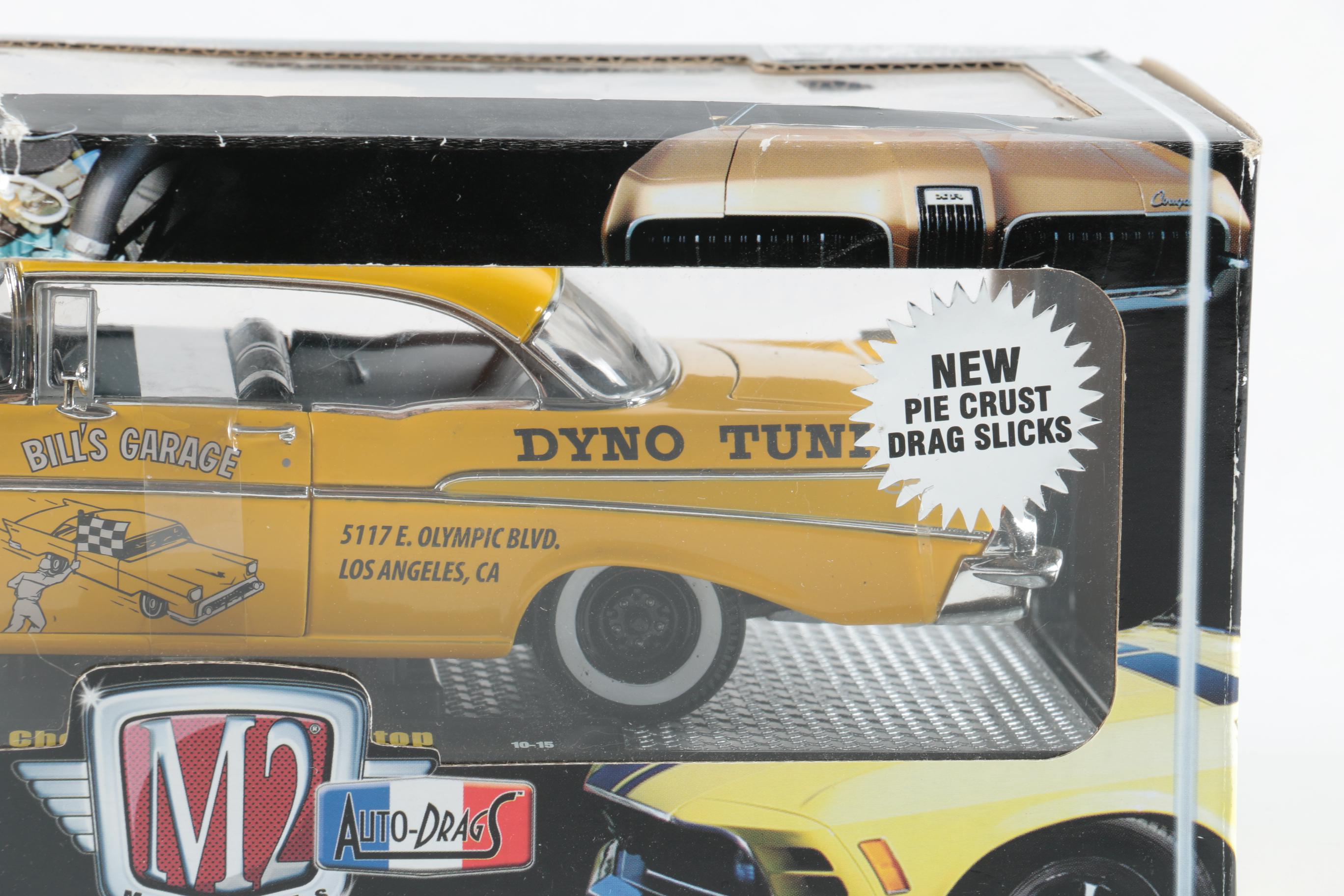 Pair of Die Cast Metal 1957 Chevys by M2 Machines "Auto-Drags"