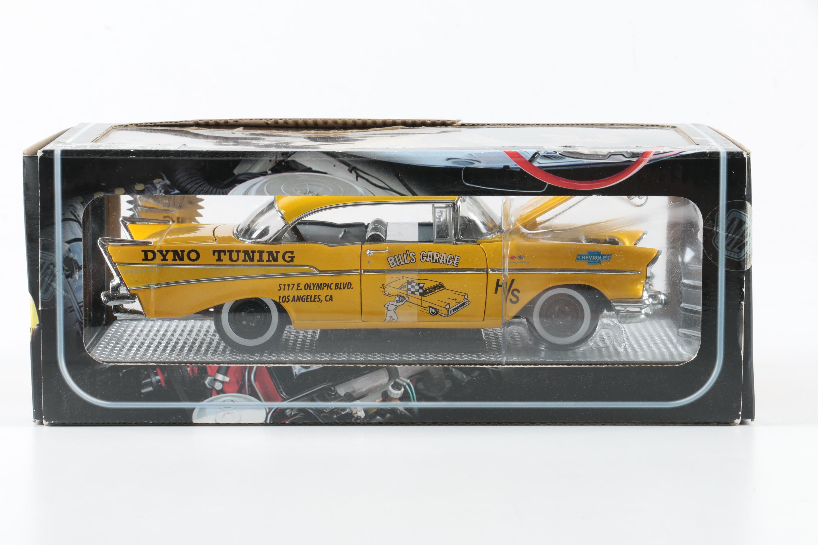 Pair of Die Cast Metal 1957 Chevys by M2 Machines "Auto-Drags"