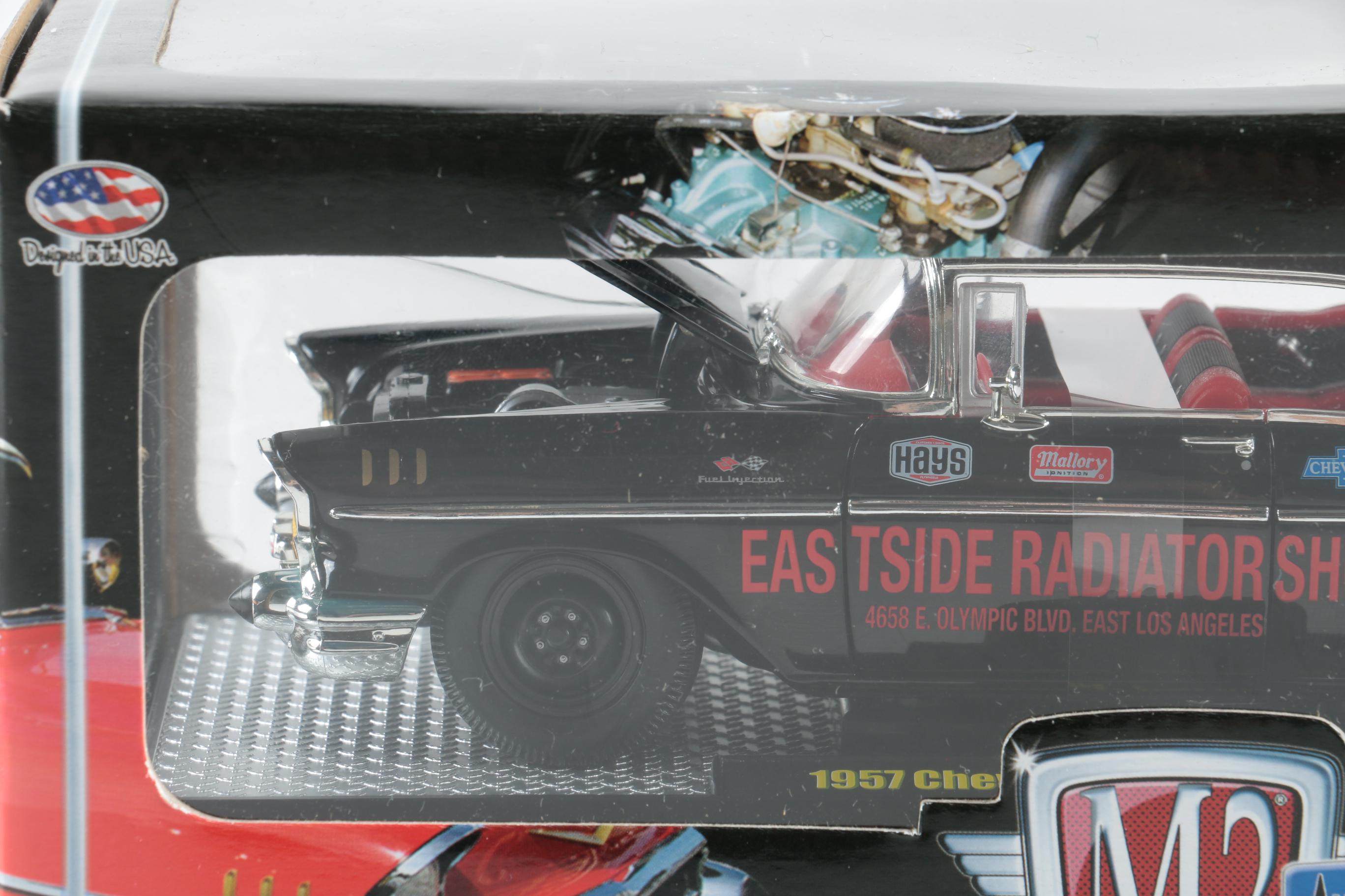 Pair of Die Cast Metal 1957 Chevys by M2 Machines "Auto-Drags"