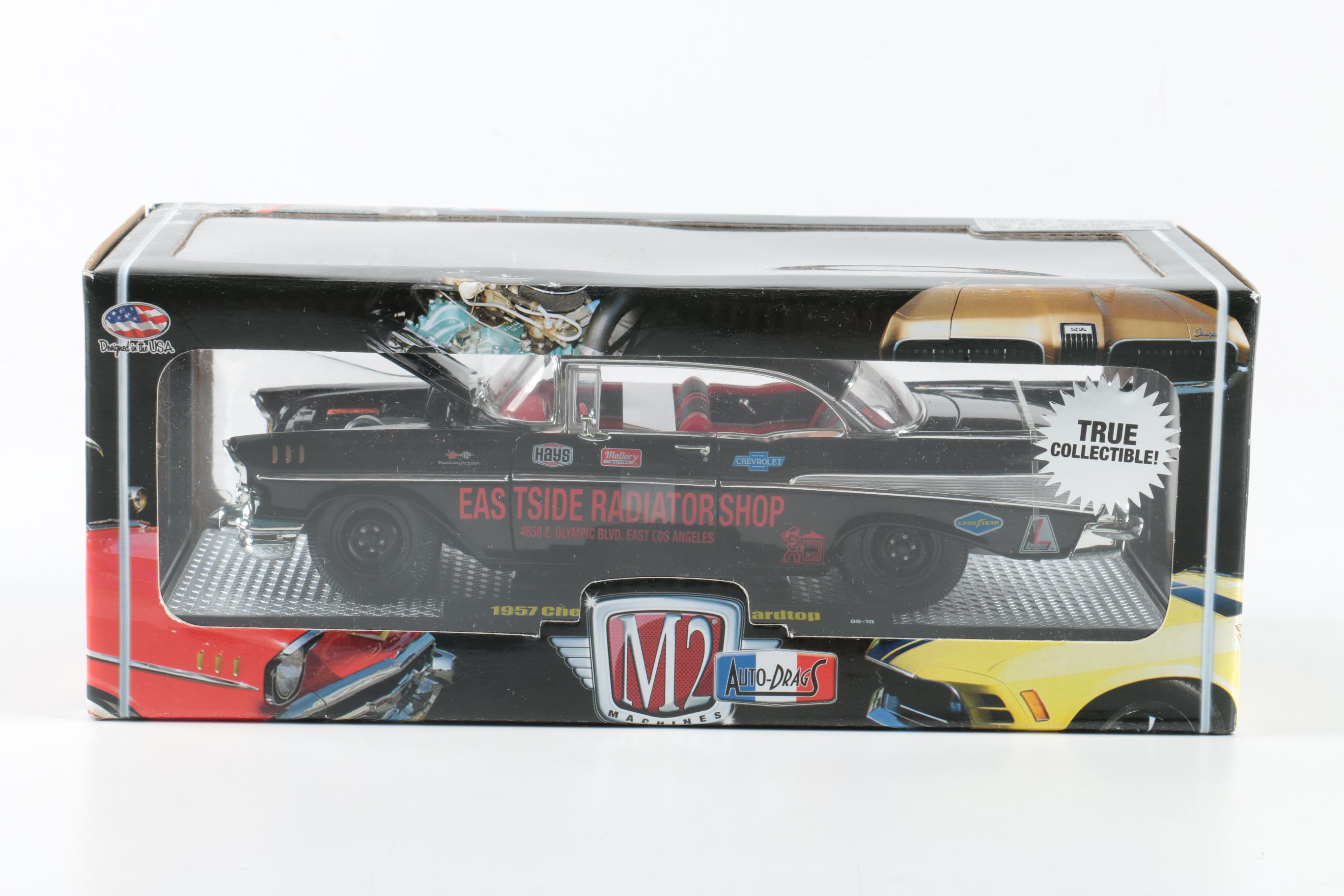 Pair of Die Cast Metal 1957 Chevys by M2 Machines "Auto-Drags"