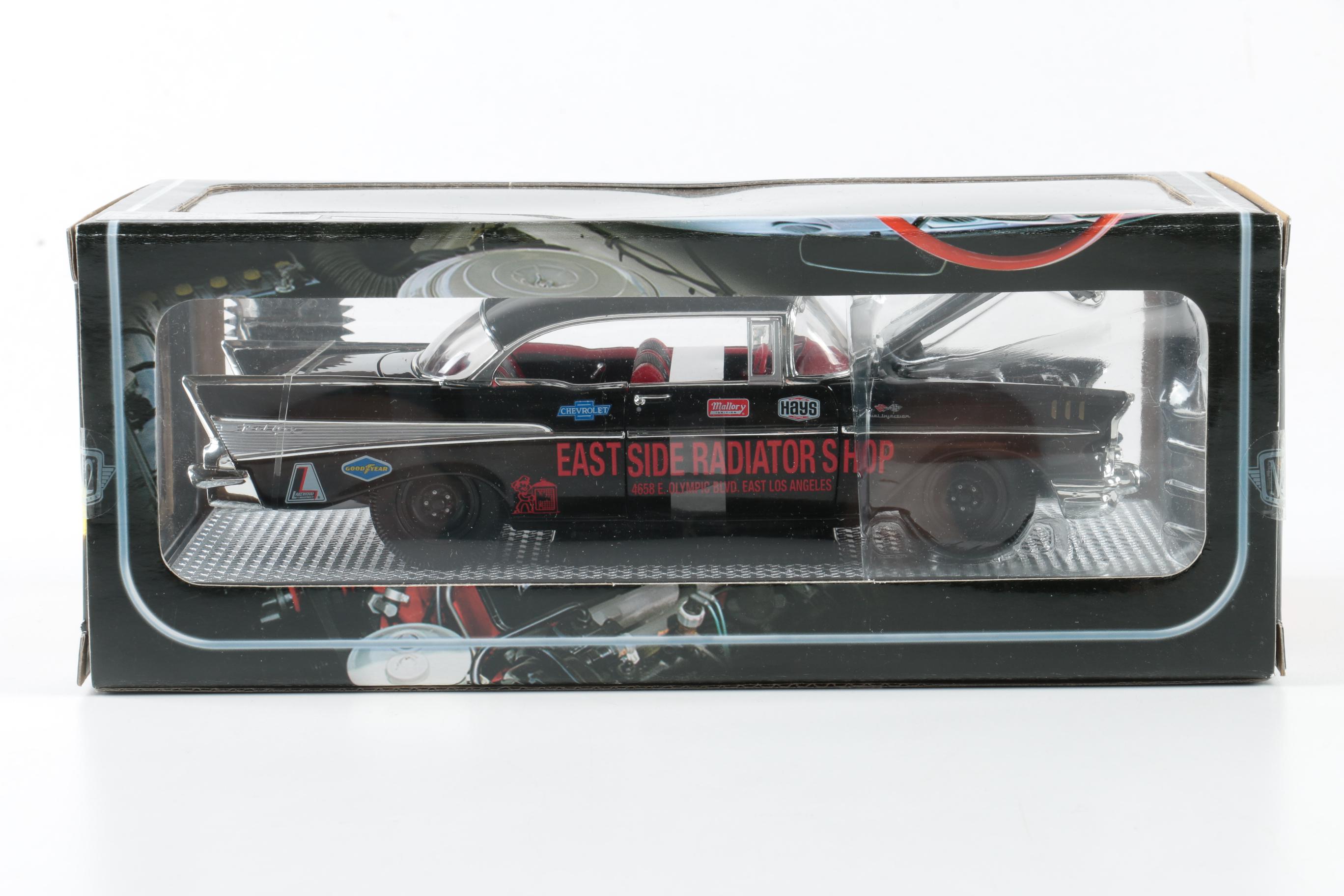 Pair of Die Cast Metal 1957 Chevys by M2 Machines "Auto-Drags"