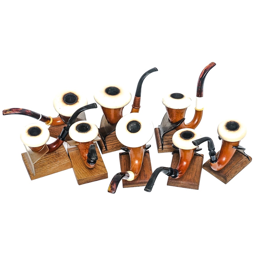 Eight Calabash Pipes with Macoli Stands