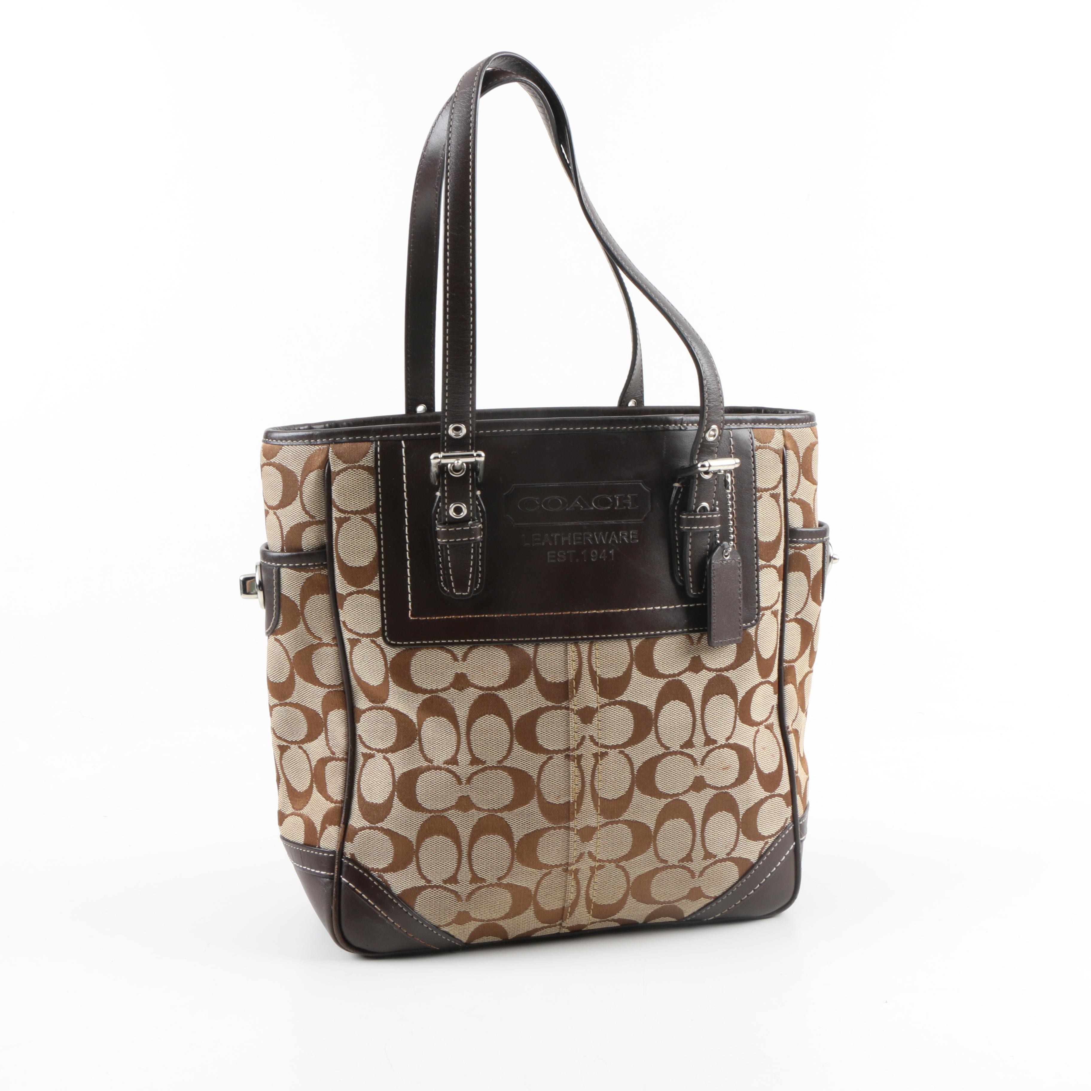 Coach Signature Jacquard Tote