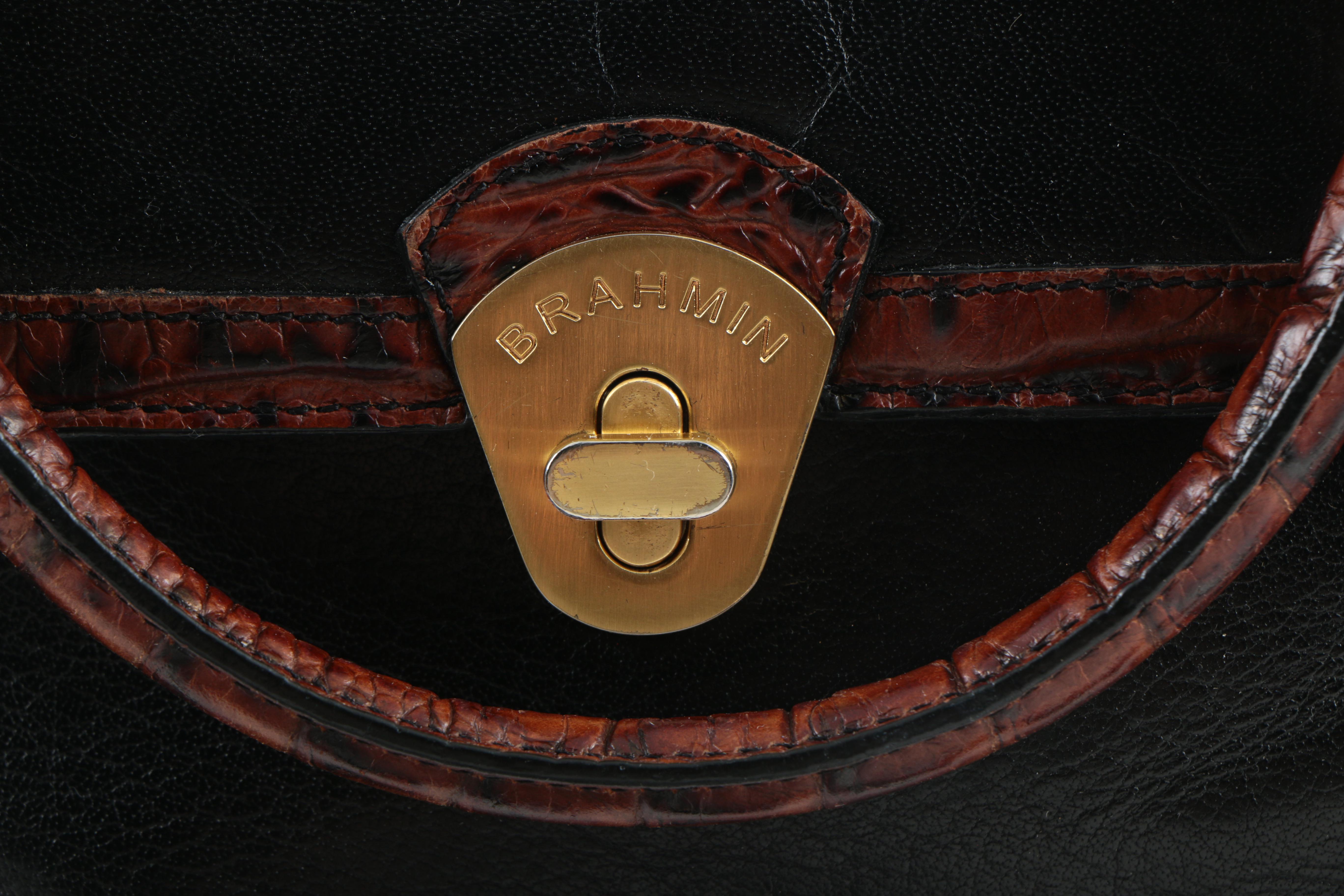 Brahmin Two Tone Leather Satchel