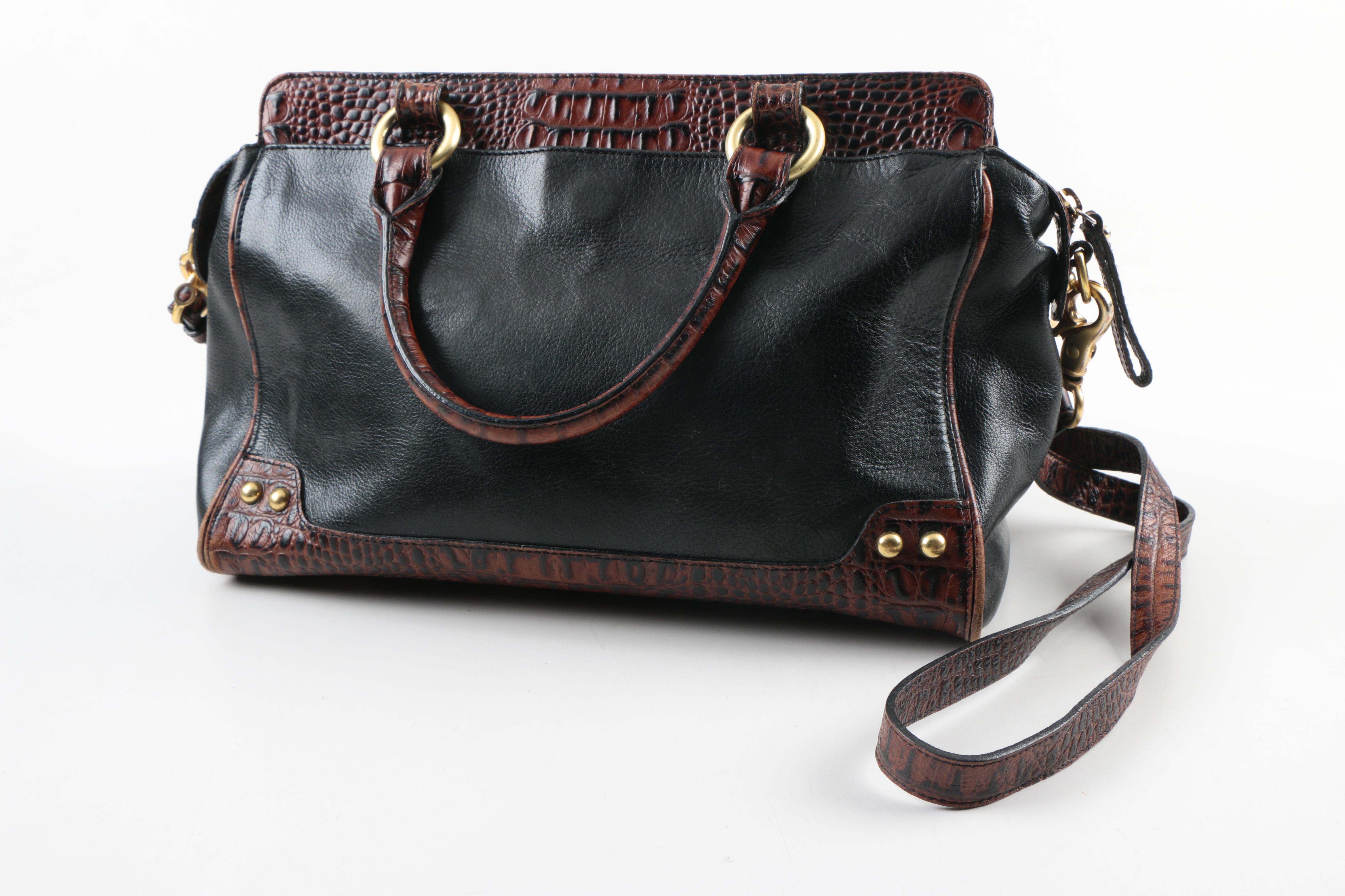 Brahmin Two Tone Leather Satchel