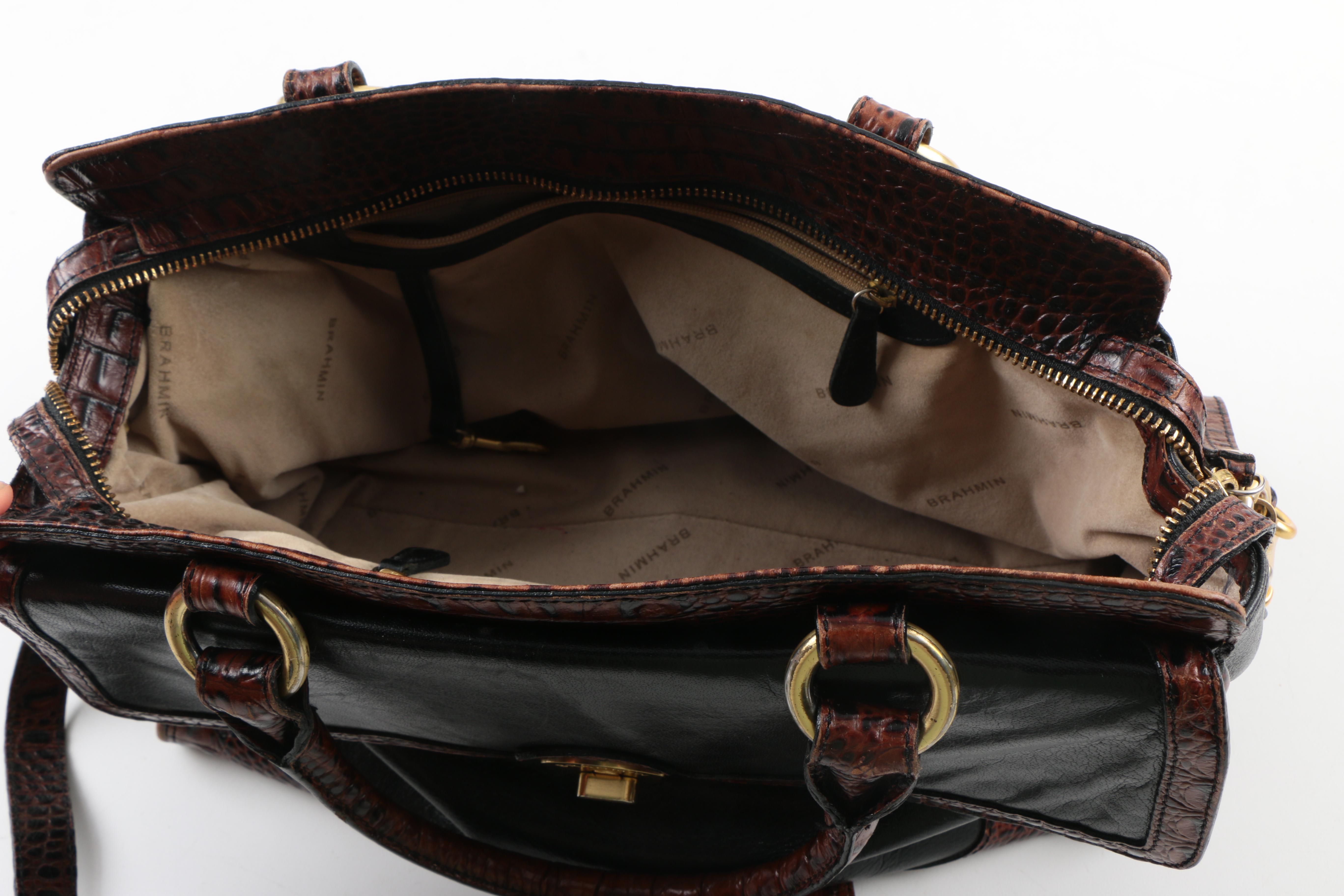 Brahmin Two Tone Leather Satchel