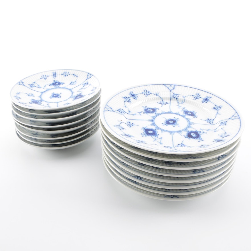 Royal Copenhagen "Blue Fluted Plain" Porcelain Plates