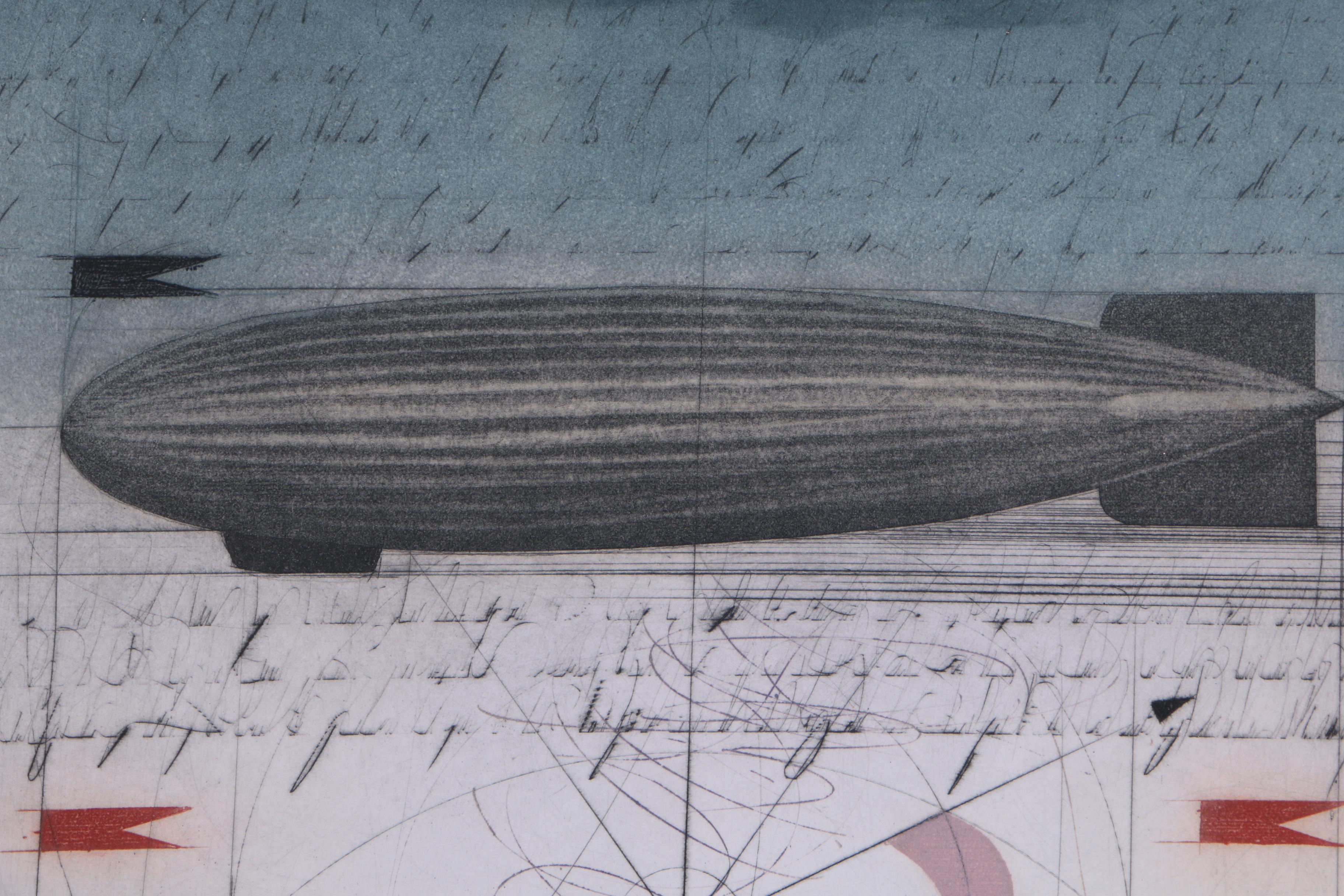 Signed Limited Edition Aquatint Etching of Modern Composition