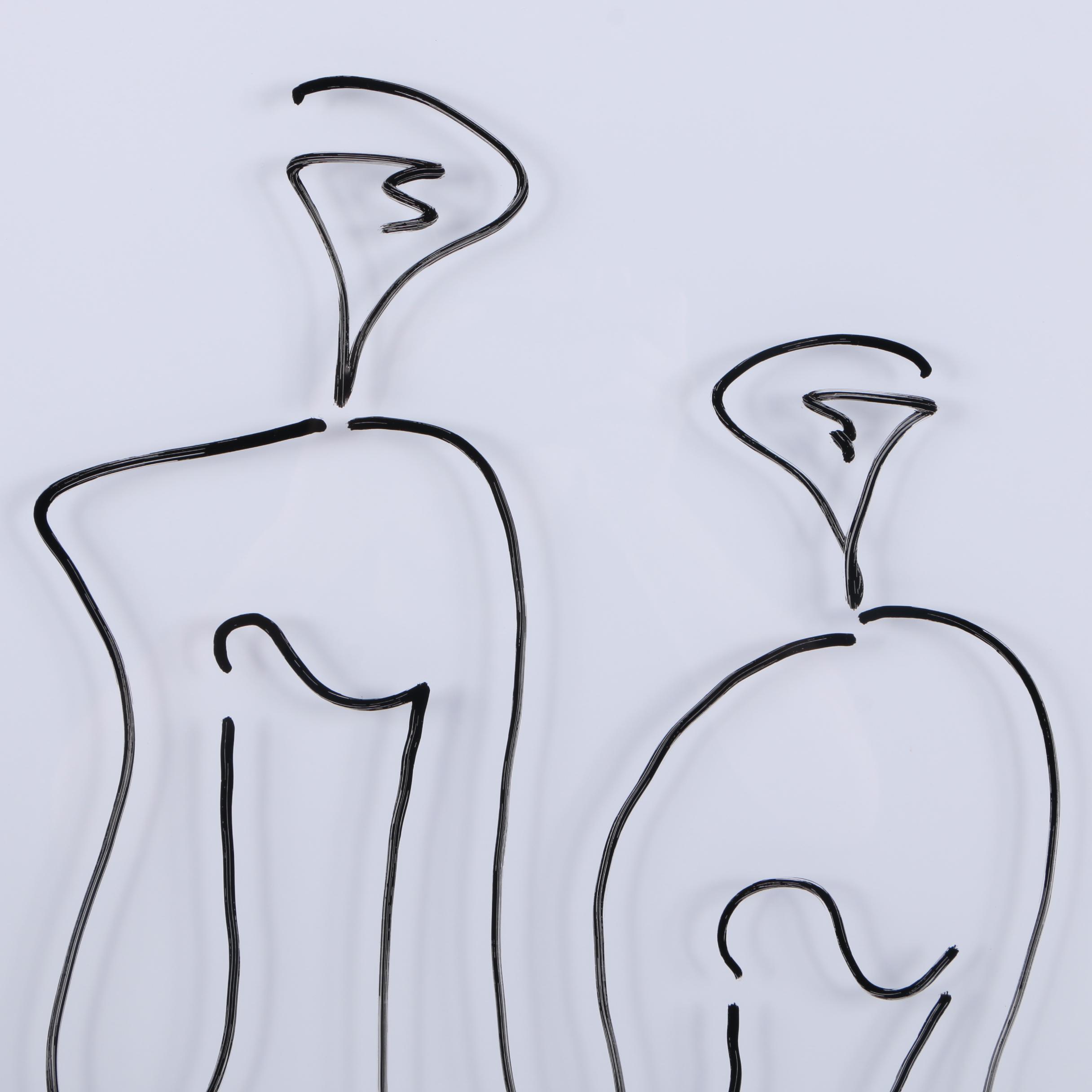 Hauer 2008 Ink Drawing on Glass of Abstract Figures