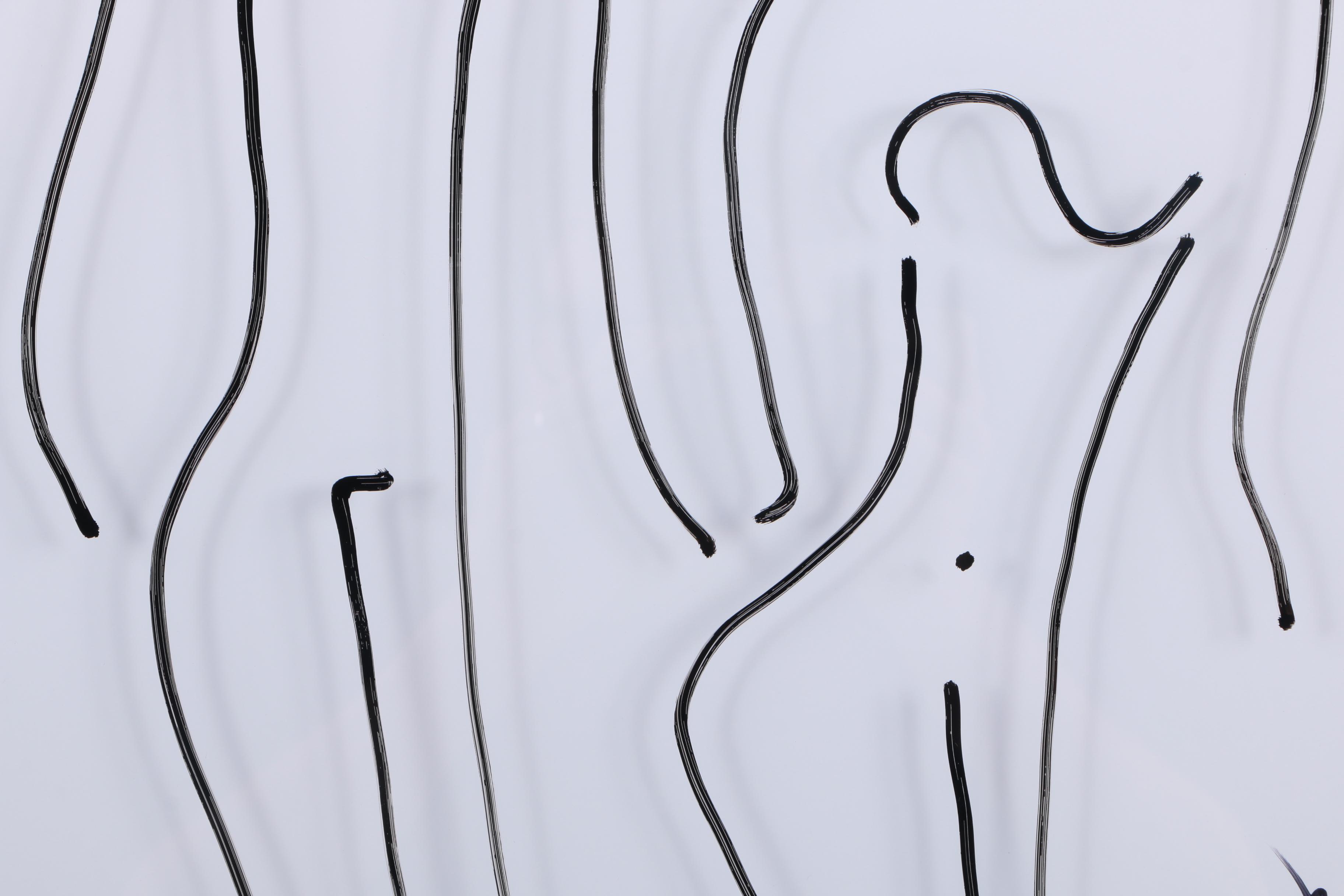 Hauer 2008 Ink Drawing on Glass of Abstract Figures