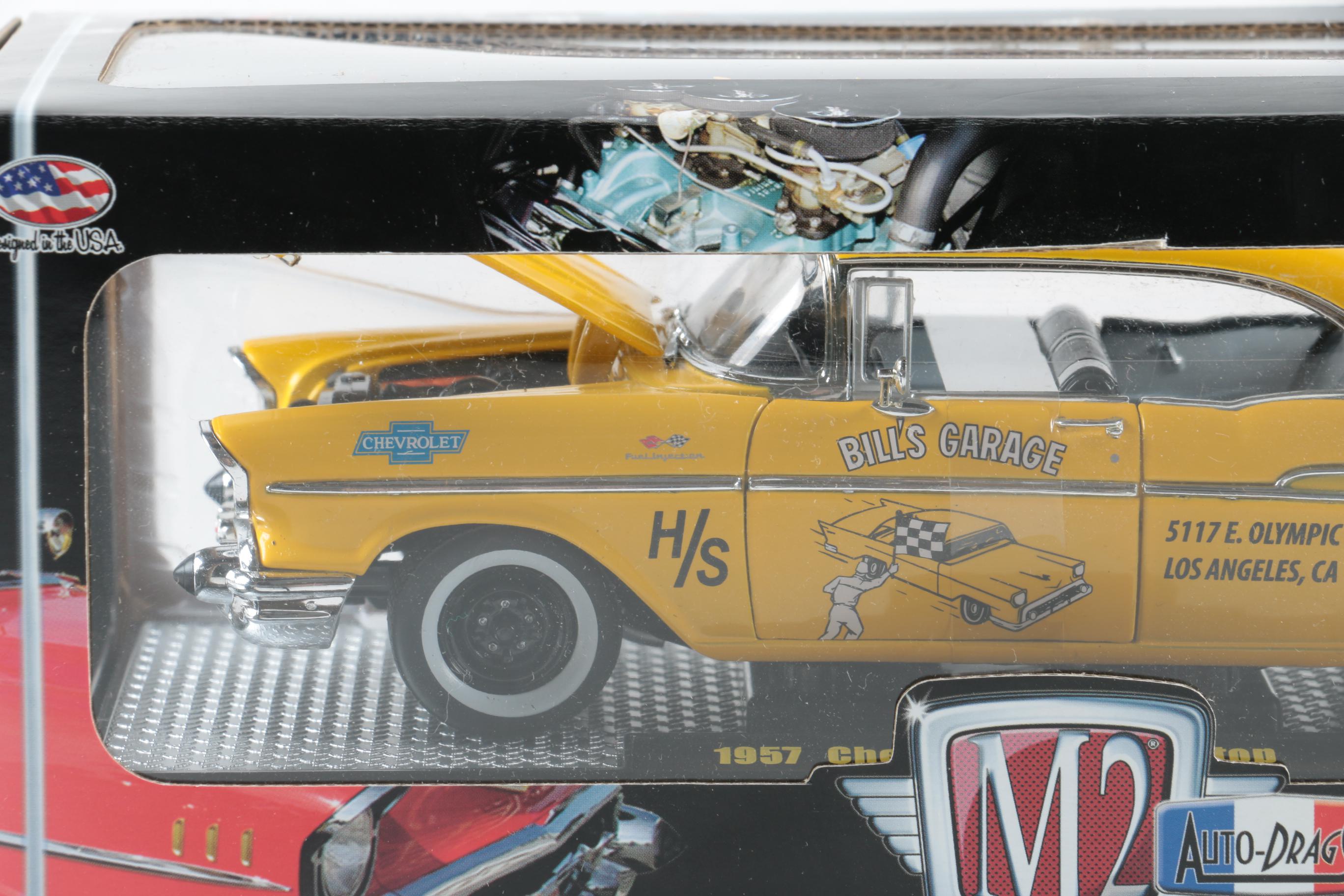 Pair of 1957 Style Chevrolet Die-Cast Cars by M2 Machines