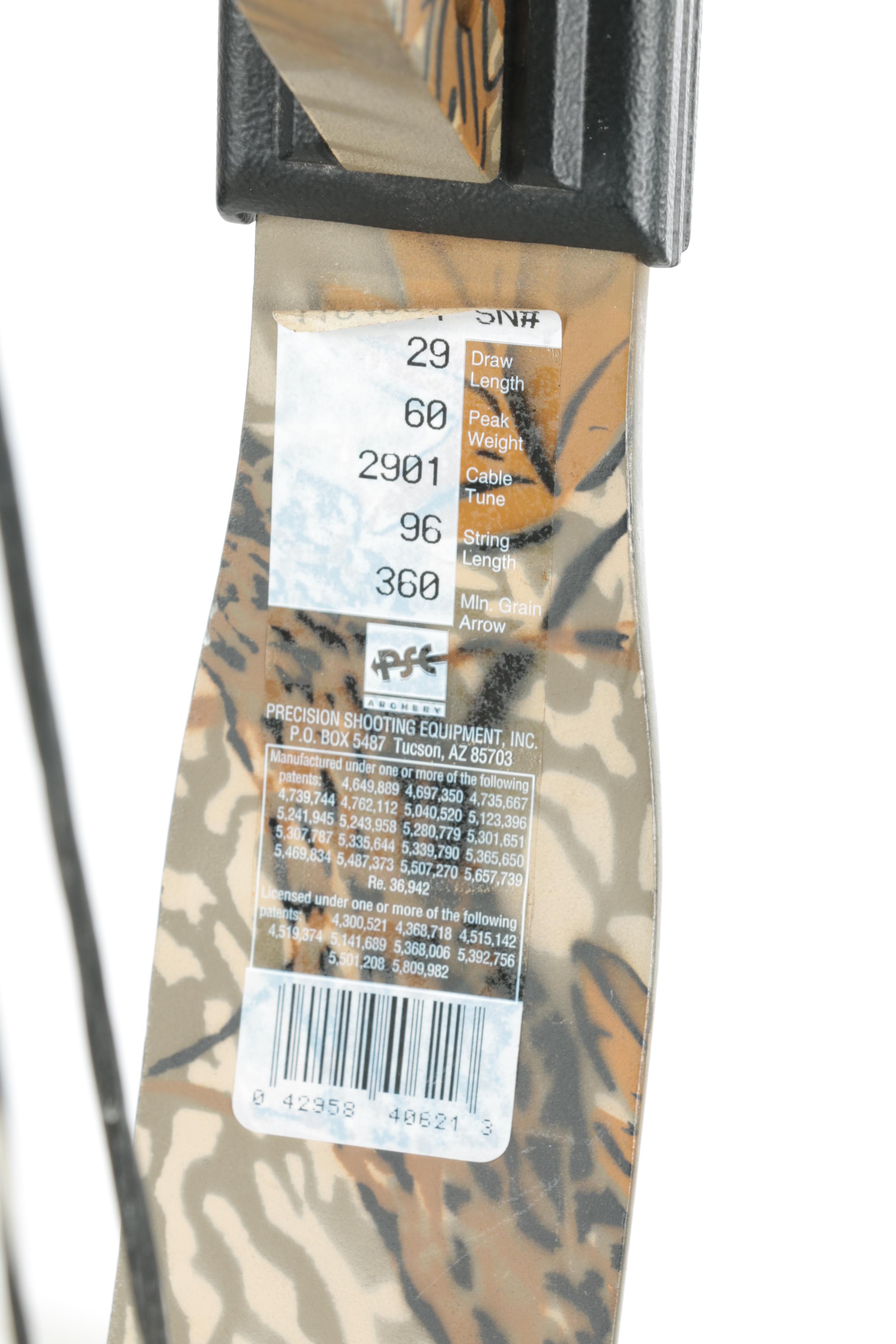 PSE Diamondback Compound Bow with Arrows and Case