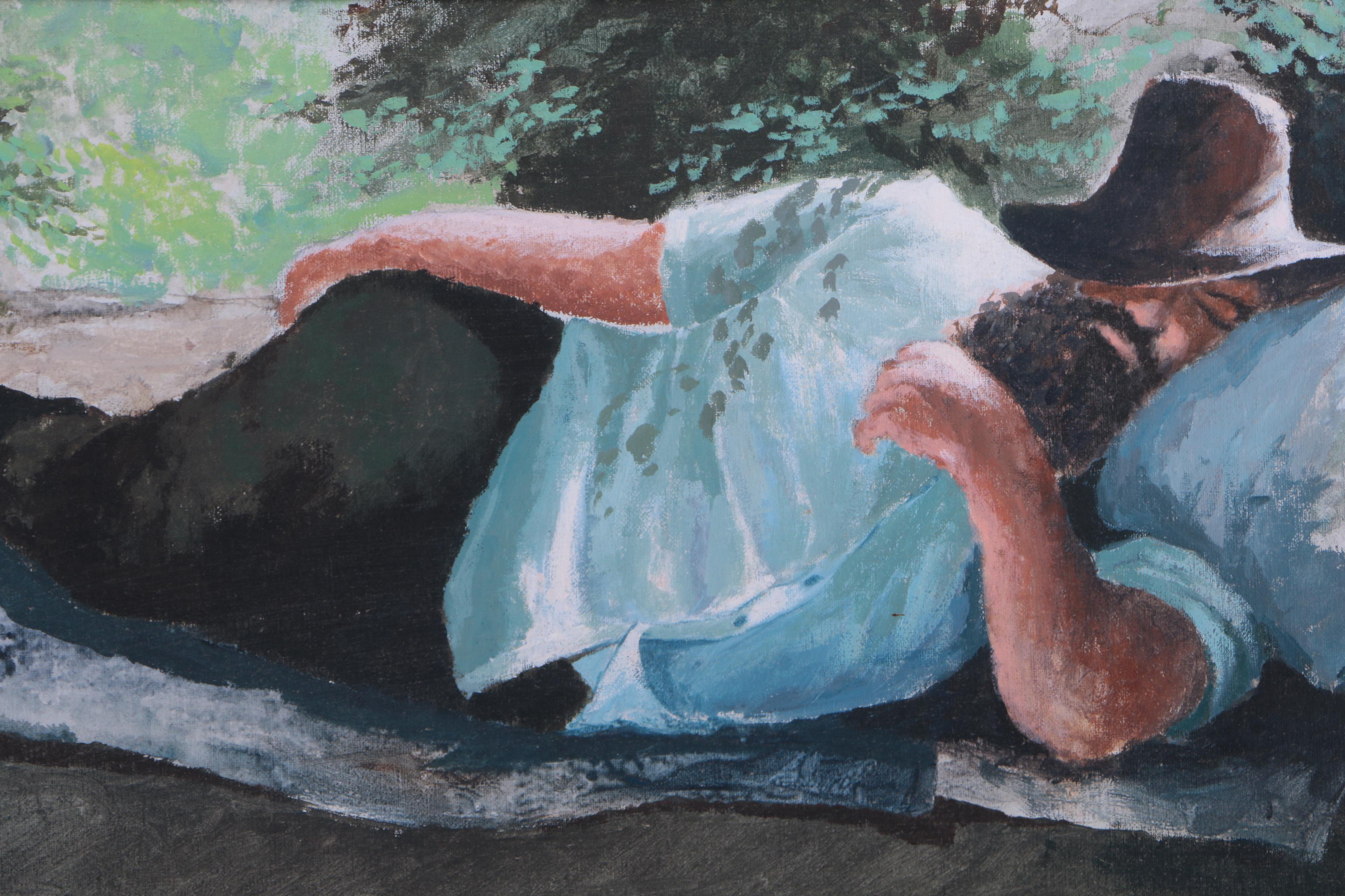 Oil Painting of Sleeping Man
