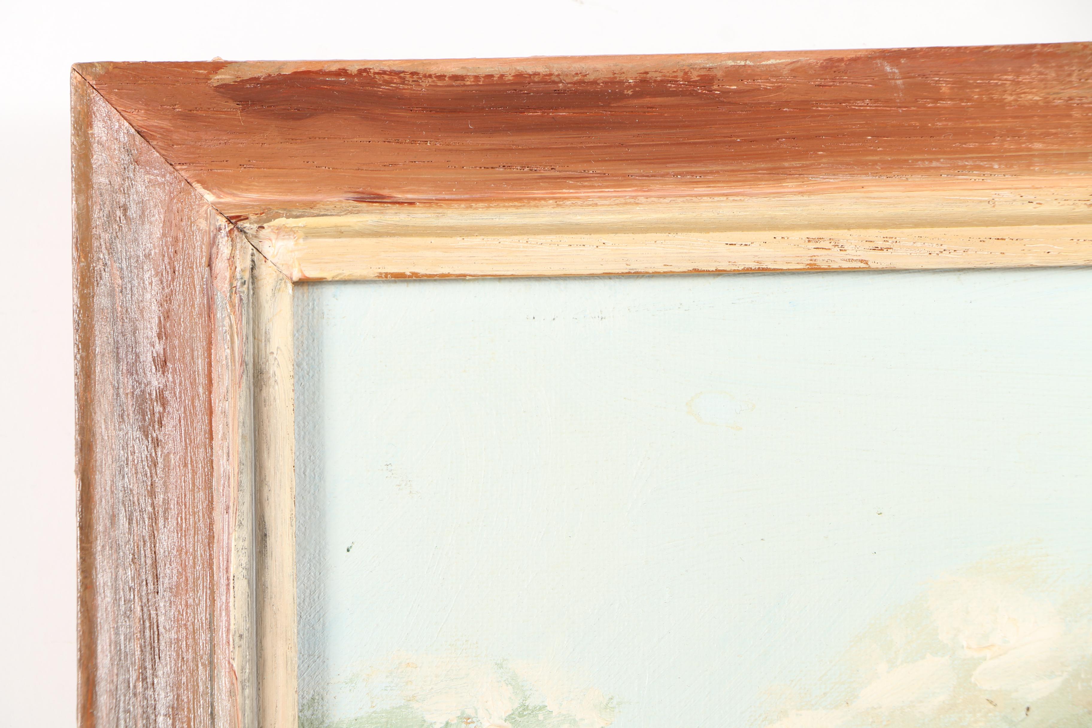 Oil Paintings of a Floral Bouquet and a Landscape