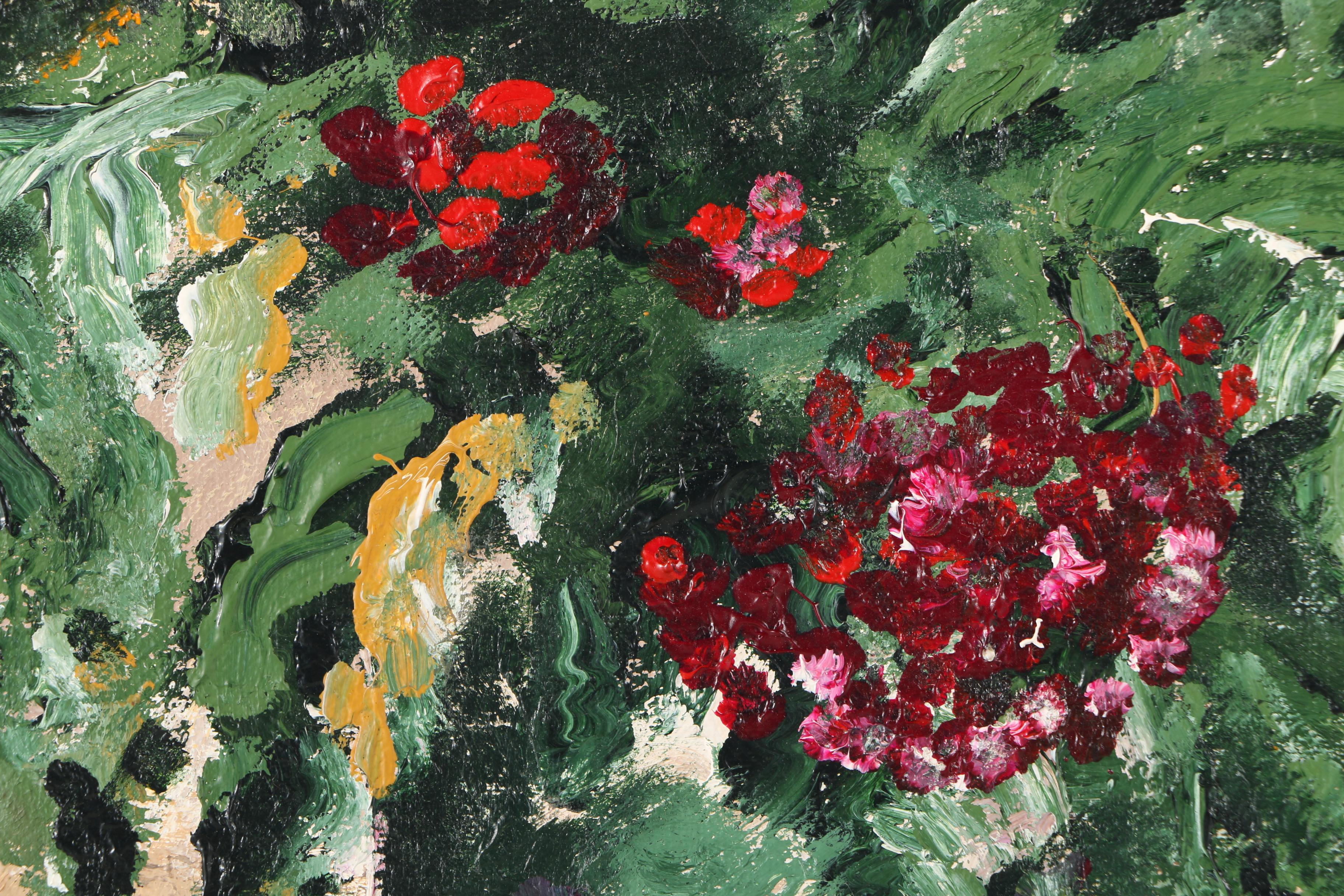 Oil Paintings of a Floral Bouquet and a Landscape