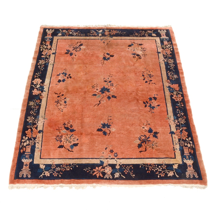 Vintage Hand-Knotted Chinese Area Rug