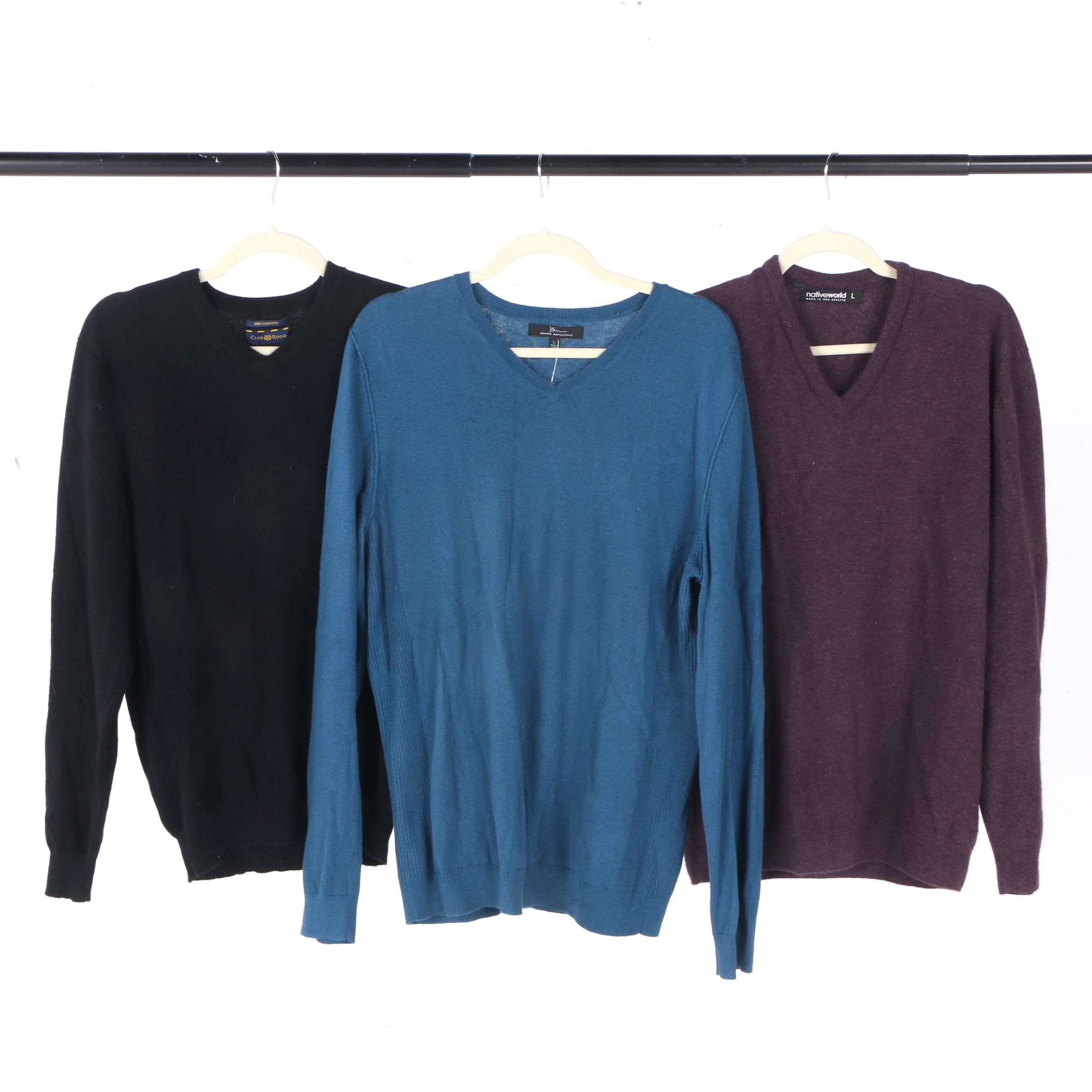 Men's V-Neck Sweaters Including M Marc Anthony