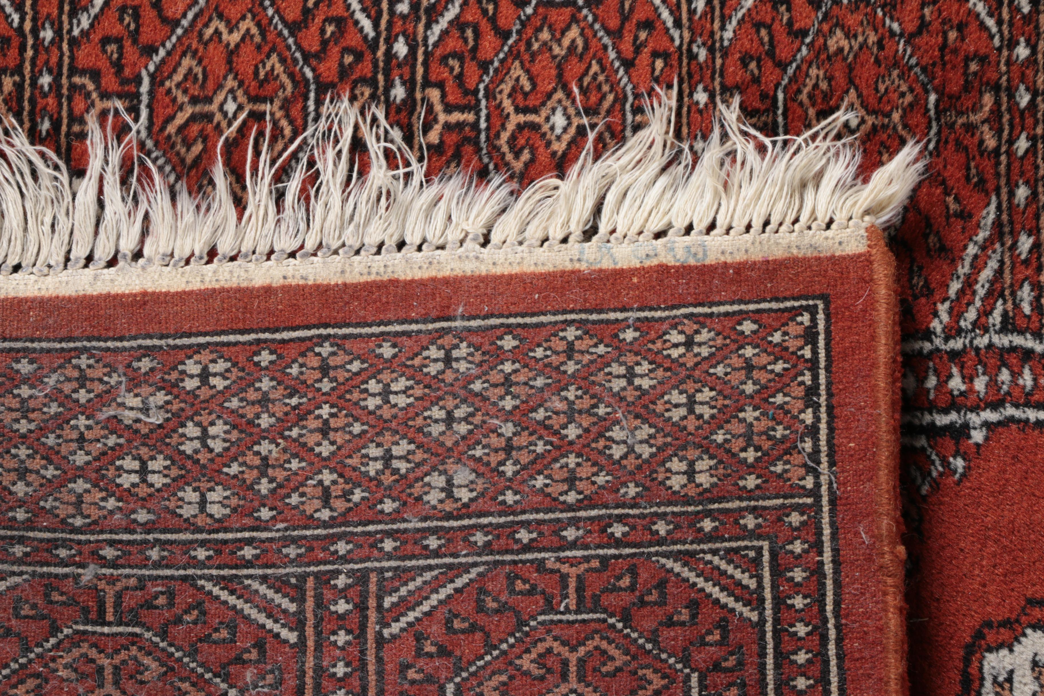 Vintage Hand-Knotted Tekke Bokhara Carpet Runner