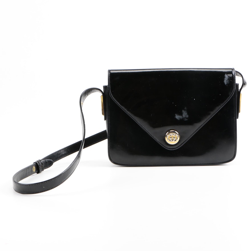 Gucci Black Patent Leather Handbag