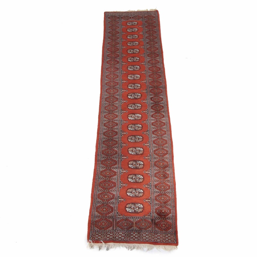 Vintage Hand-Knotted Tekke Bokhara Carpet Runner