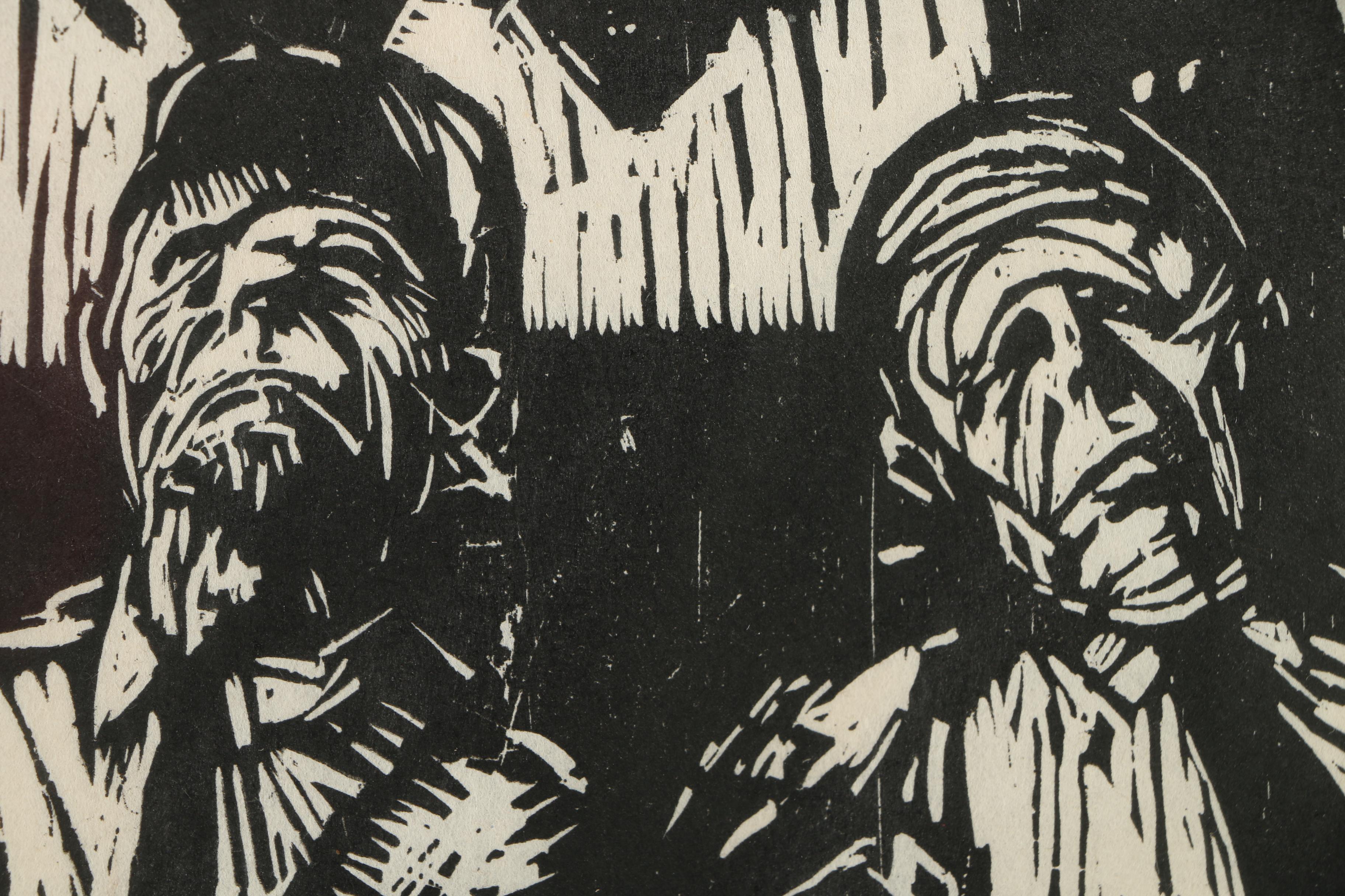 Harold Bernard Isen Limited Edition Woodblock Print "Guardians of Liberty"