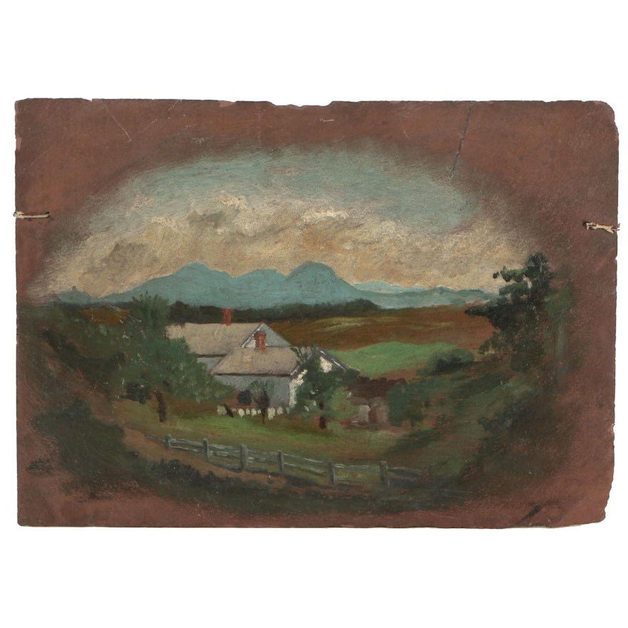 Oil Painting of a Farm