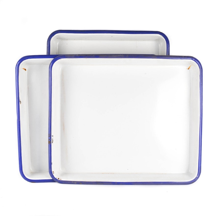 Large Enameled Photo Print Trays