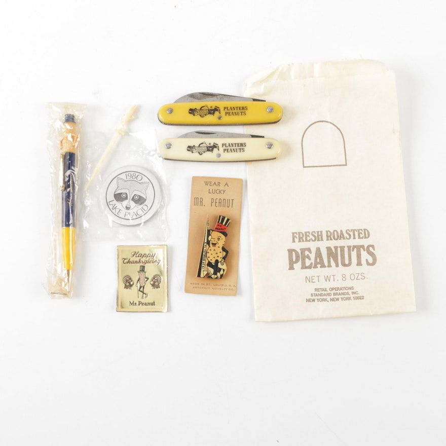 Mr. Peanut Memorabilia, Including Pocket Knives