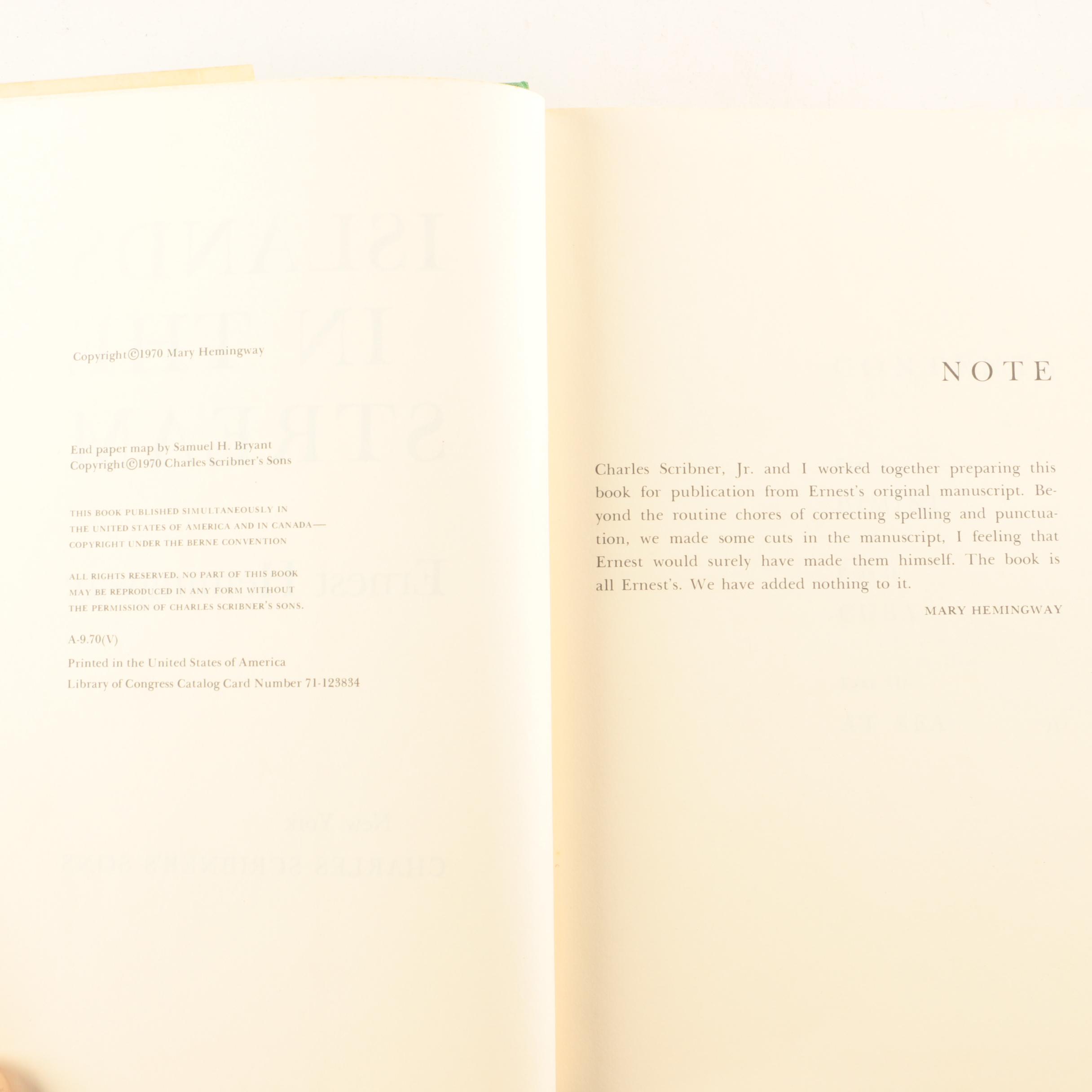 Ernest Hemingway Novels Including First Trade Edition of "A Farewell to Arms"