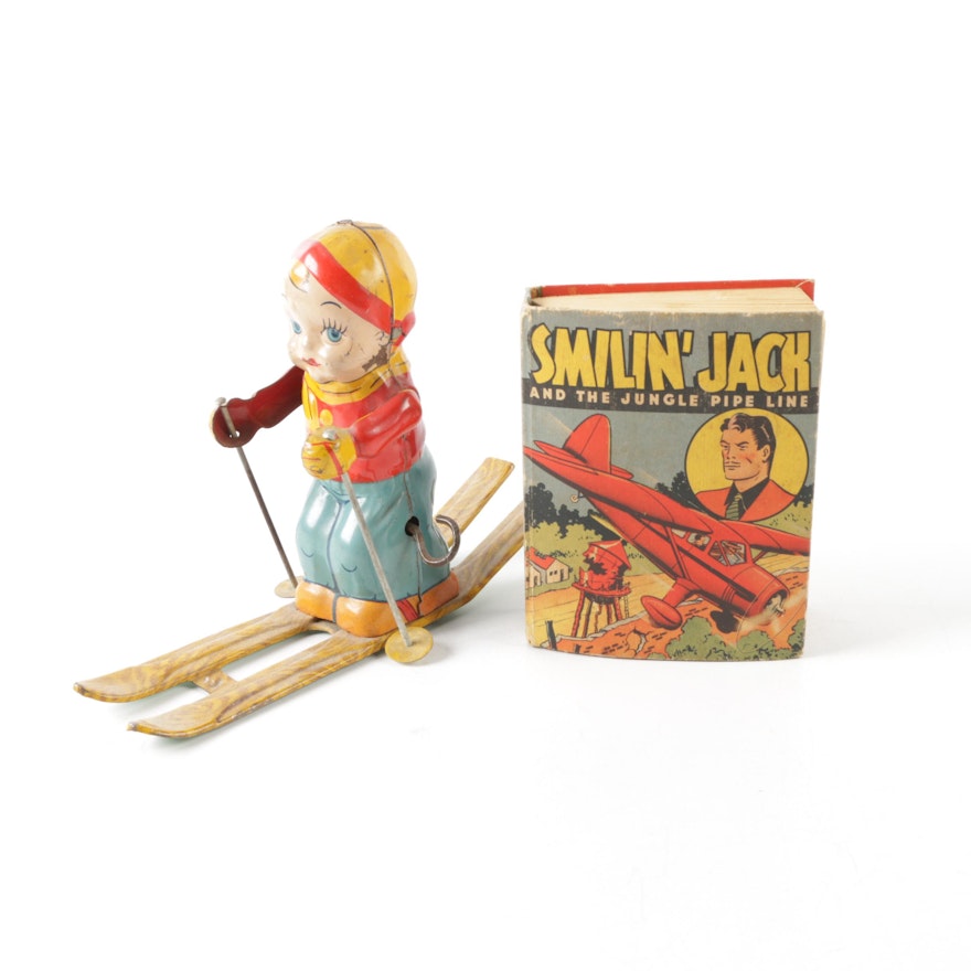 J. Chein & Company Wind-Up Toy and "Smilin' Jack" Book