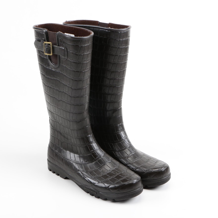 Sperry Dark Brown Waterproof Rubber Boots