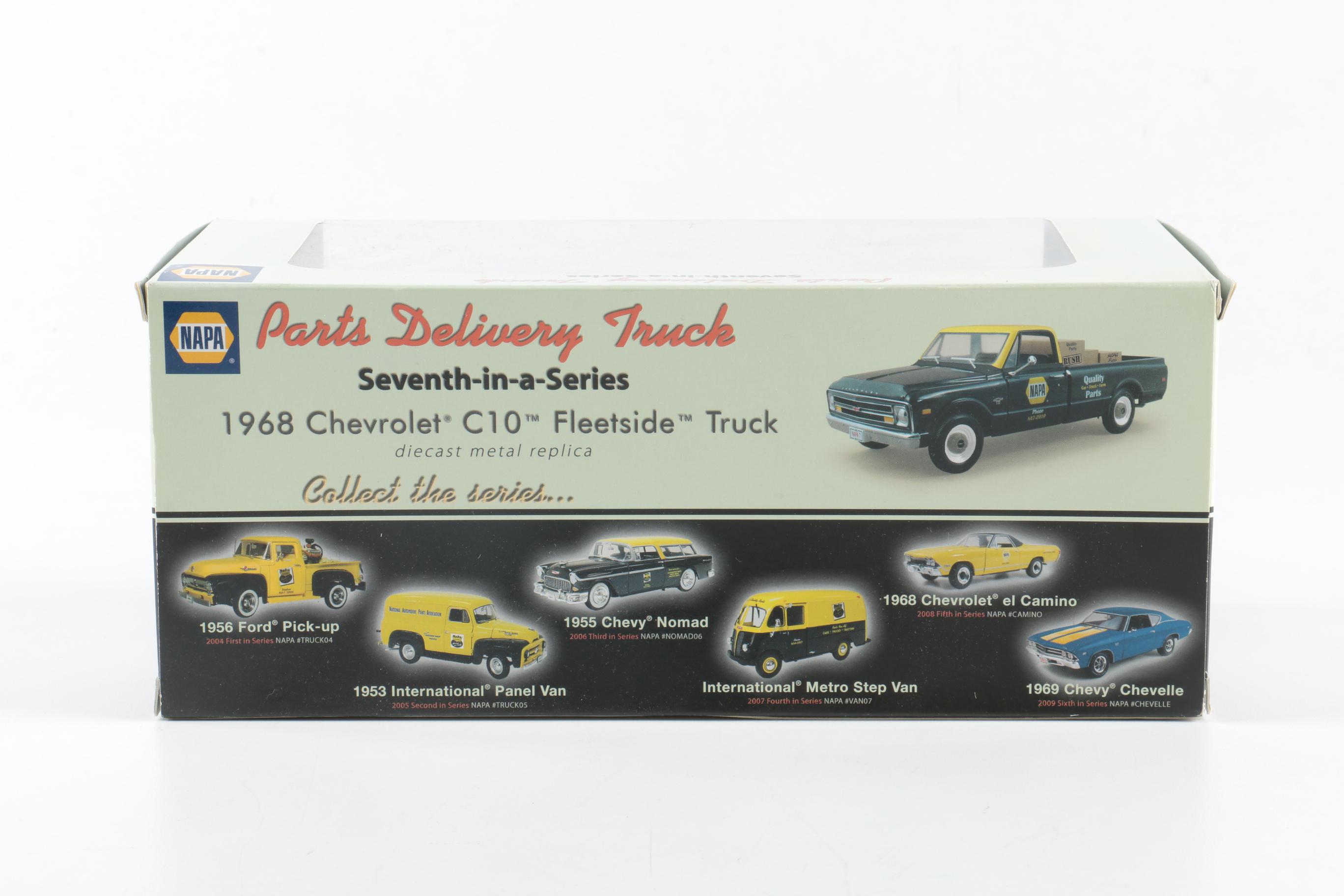 Three NAPA Die-Cast 1968 Chevrolet C10 Fleetside Parts Delivery Trucks