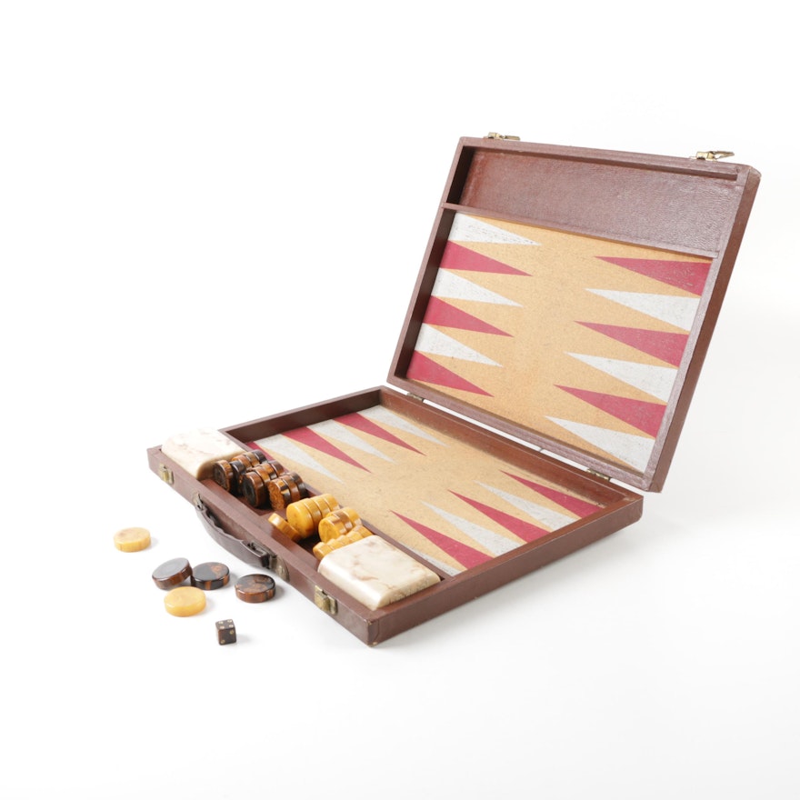 Vintage Bakelite Backgammon Set