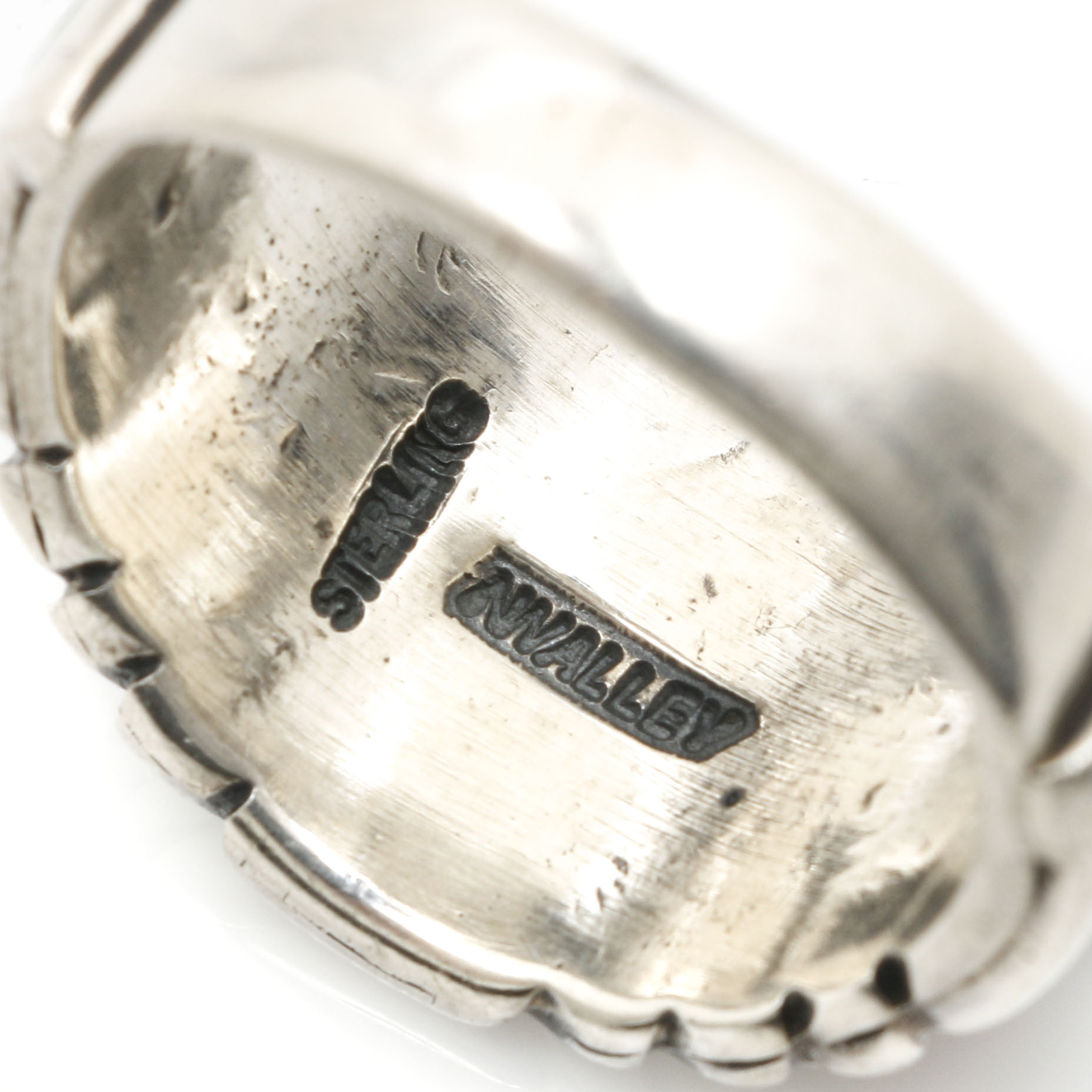 N. Walley Sterling Silver Gemstone Mosaic Inlay Ring