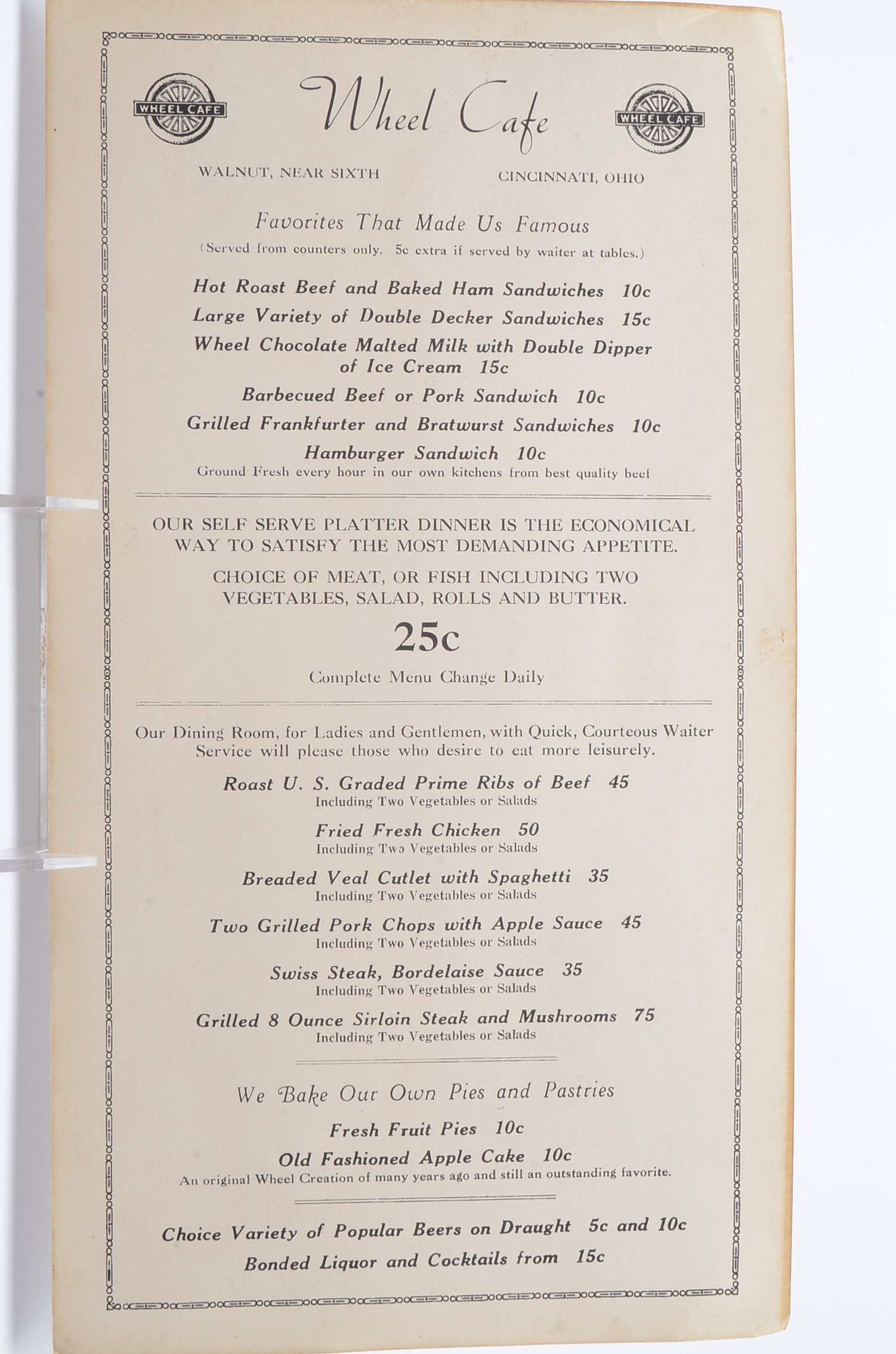 '39 Reds "Wheel Cafe" Menu, Klu Exhibit and Bell Auto Post Card