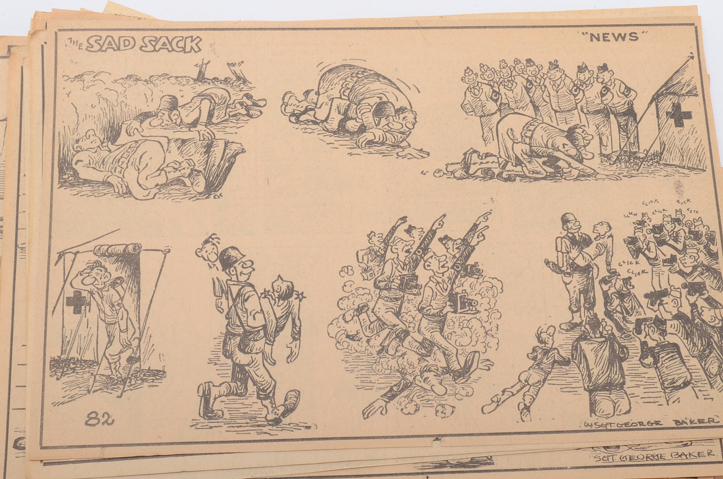 1944 "Sad Sack" Newspaper Comic Pages