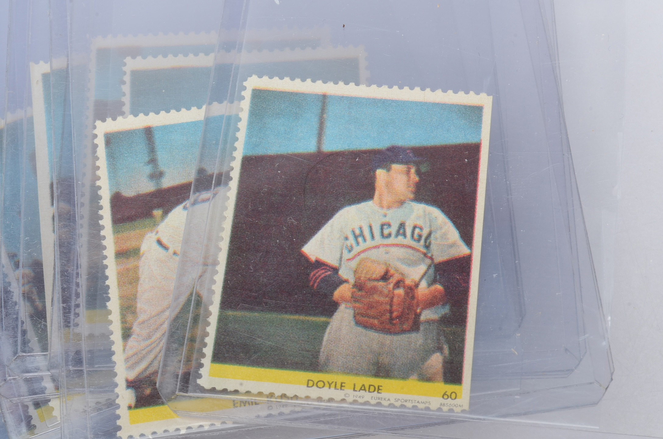 Fourteen 1949 Eureka Baseball Player Stamps