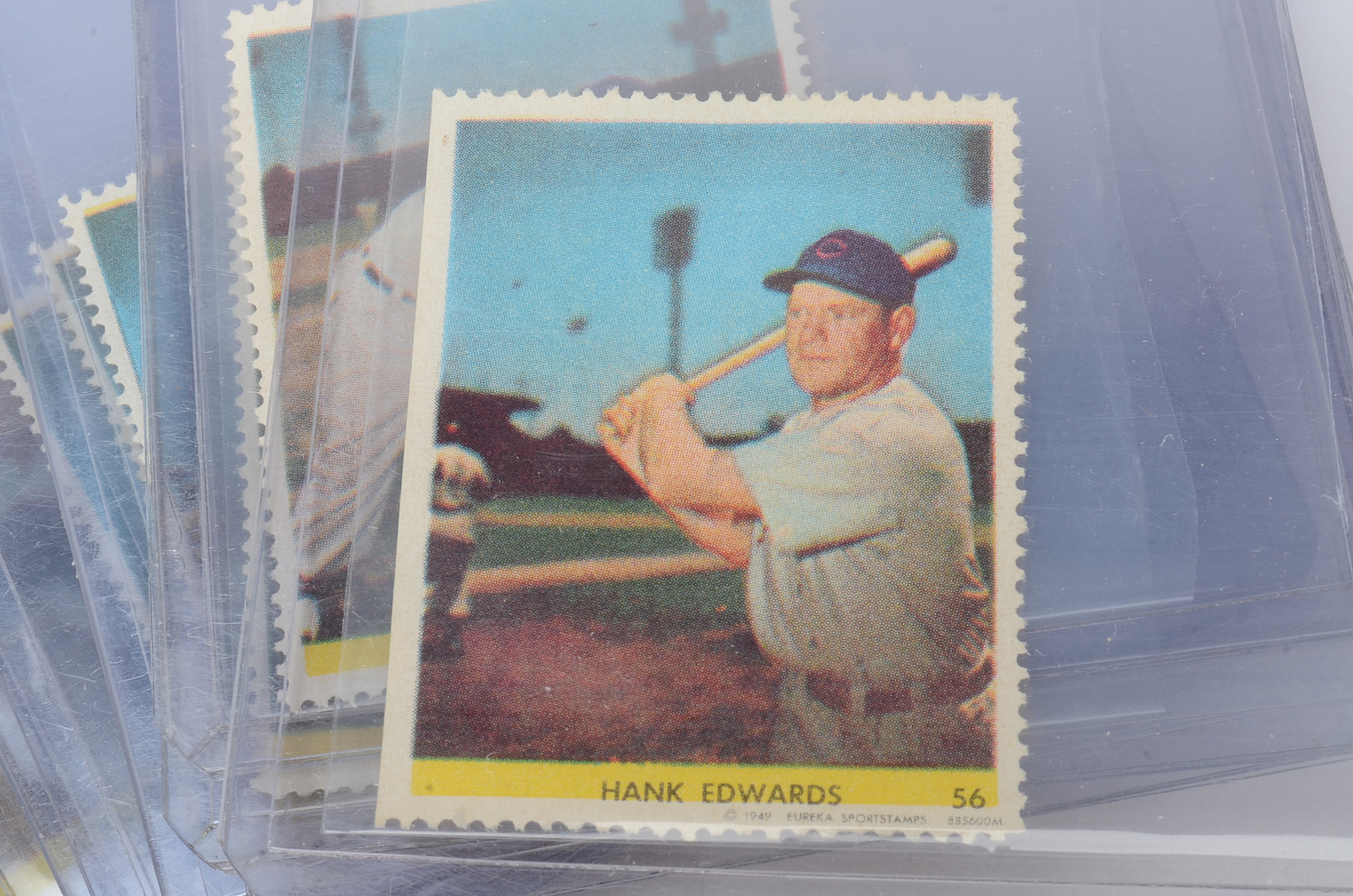 Fourteen 1949 Eureka Baseball Player Stamps