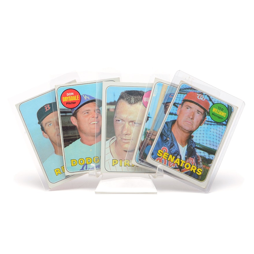 1969 Ted Williams, Ernie Banks, Sparky Lyle Rookie, and Others Topps Cards