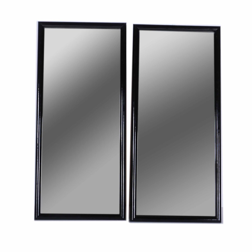 Pair of Black Framed Harvard Square Art Centre Wall Mirrors