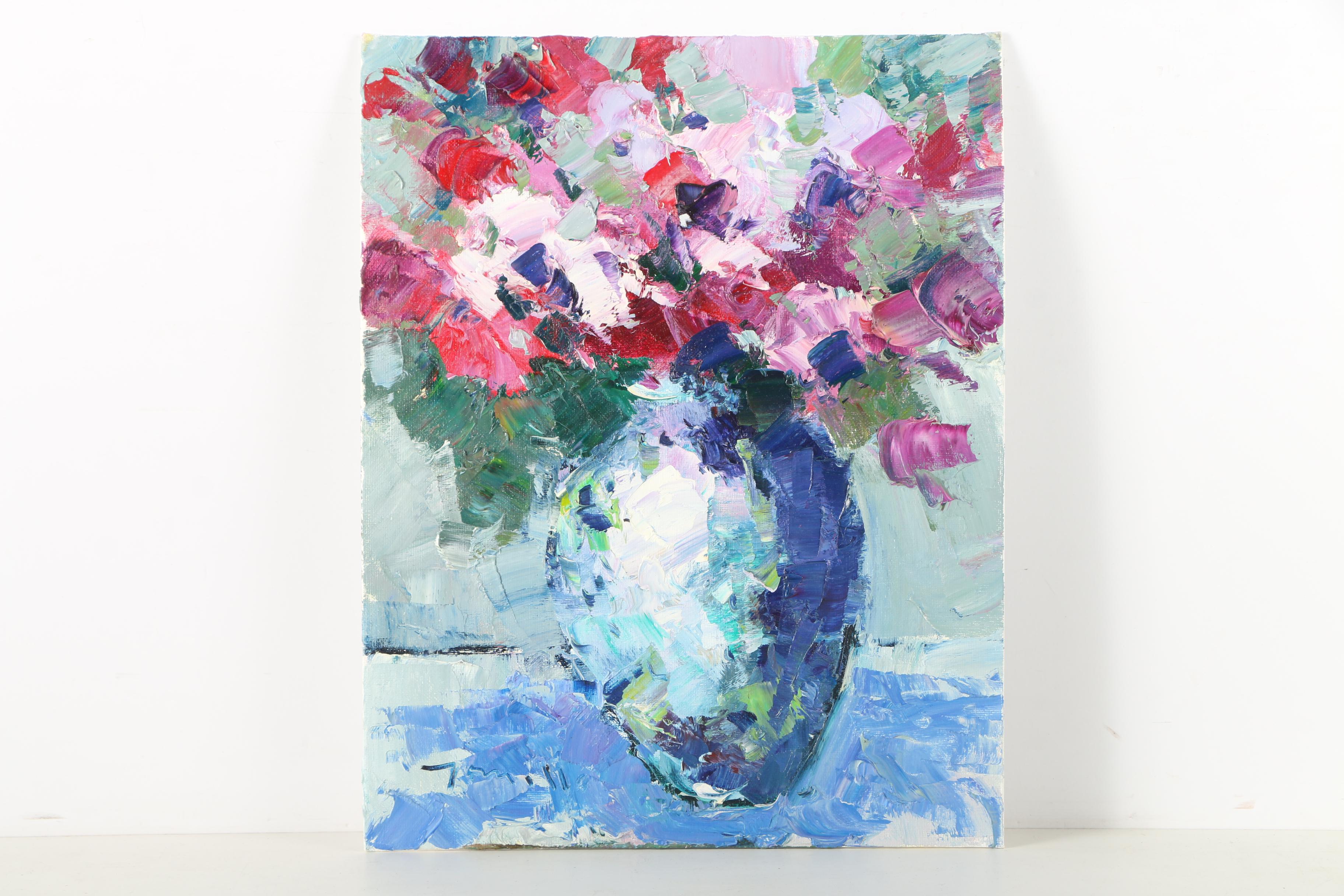 Three Original Jose Trujillo Impressionist Oil Paintings on Canvas Board