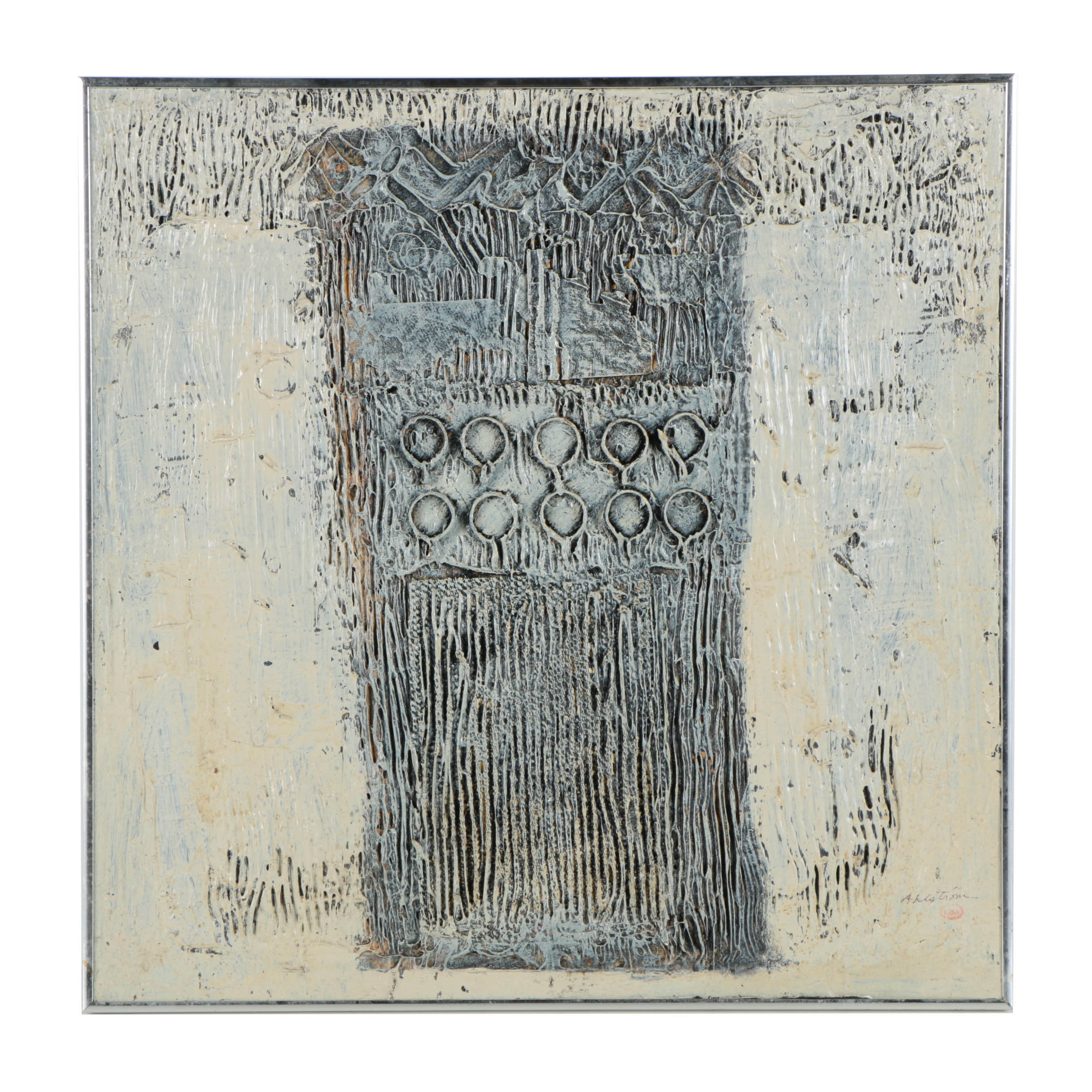 Ronald Ahlström Mixed Media Collage on Board  "Untitled"