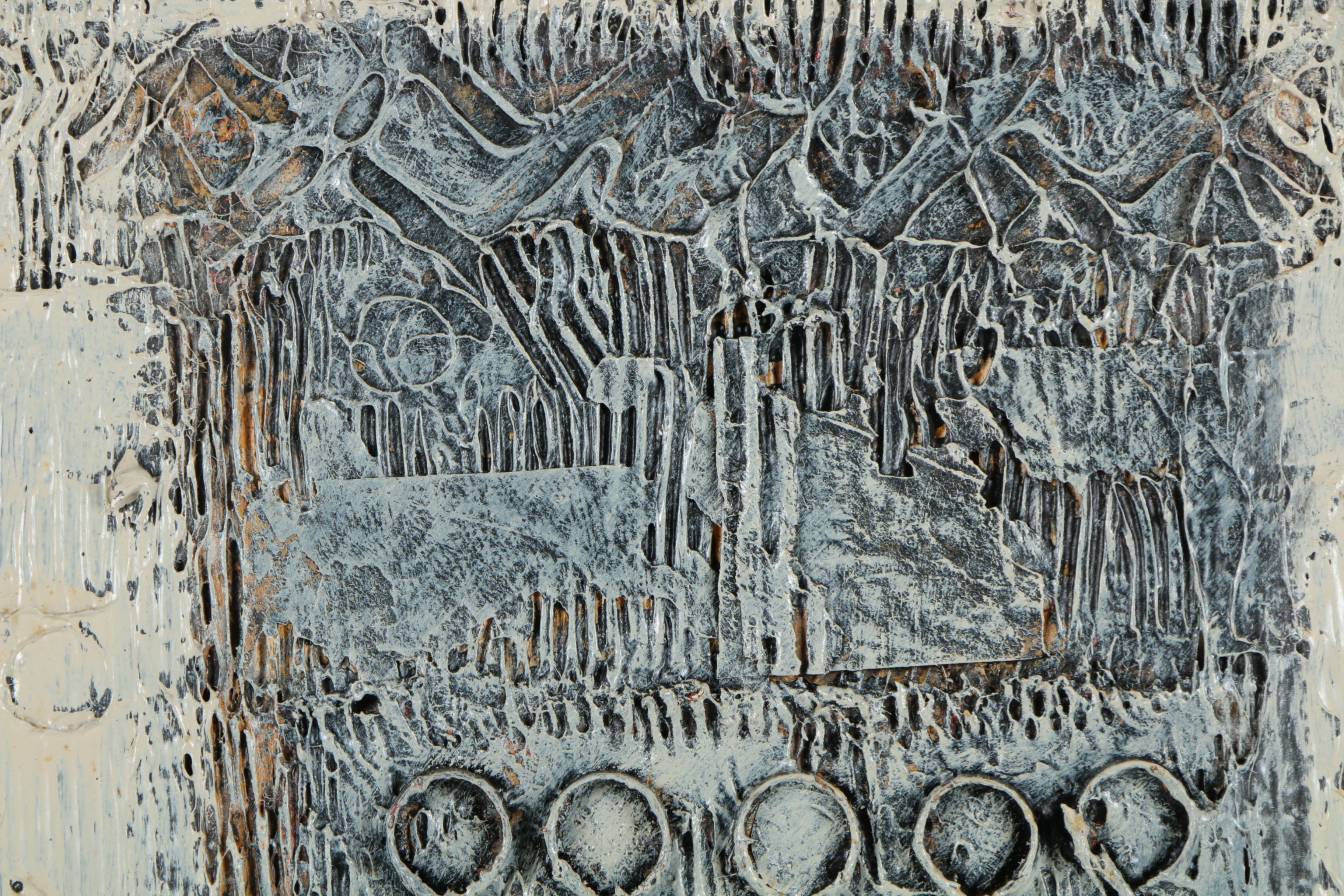 Ronald Ahlström Mixed Media Collage on Board  "Untitled"