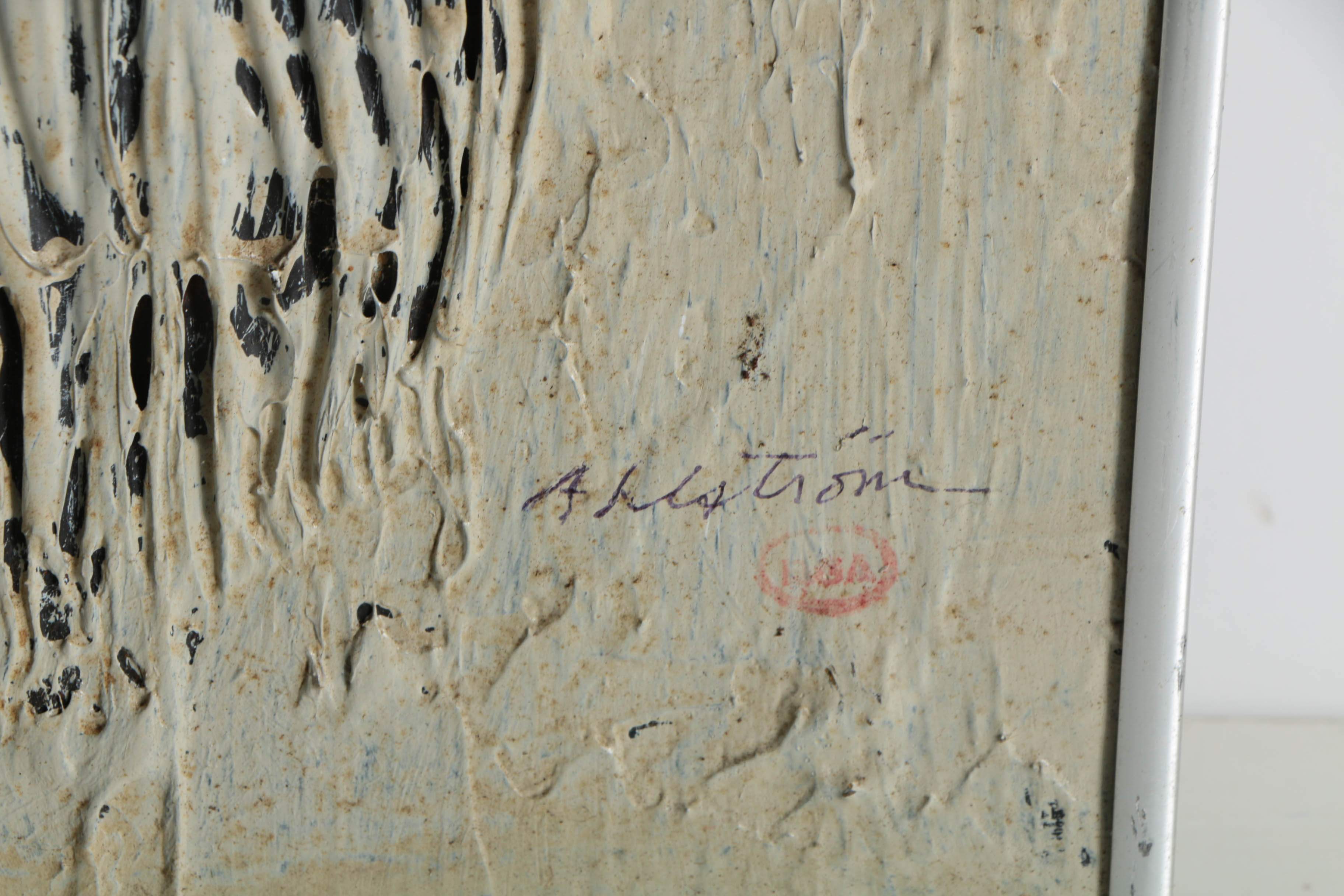 Ronald Ahlström Mixed Media Collage on Board  "Untitled"