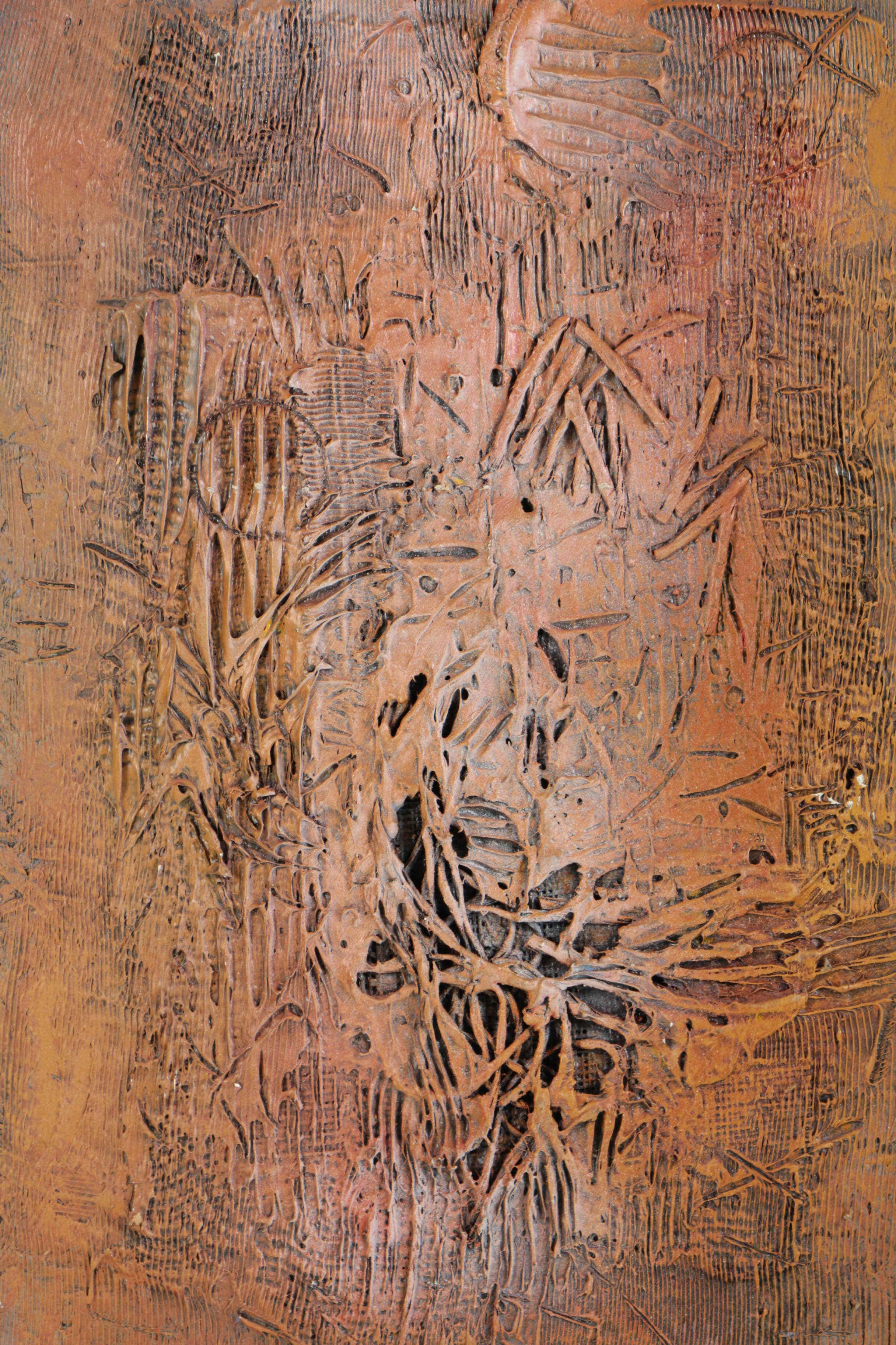 Ronald Ahlström Abstract Mixed Media Composition on Pressed Board "Untitled"