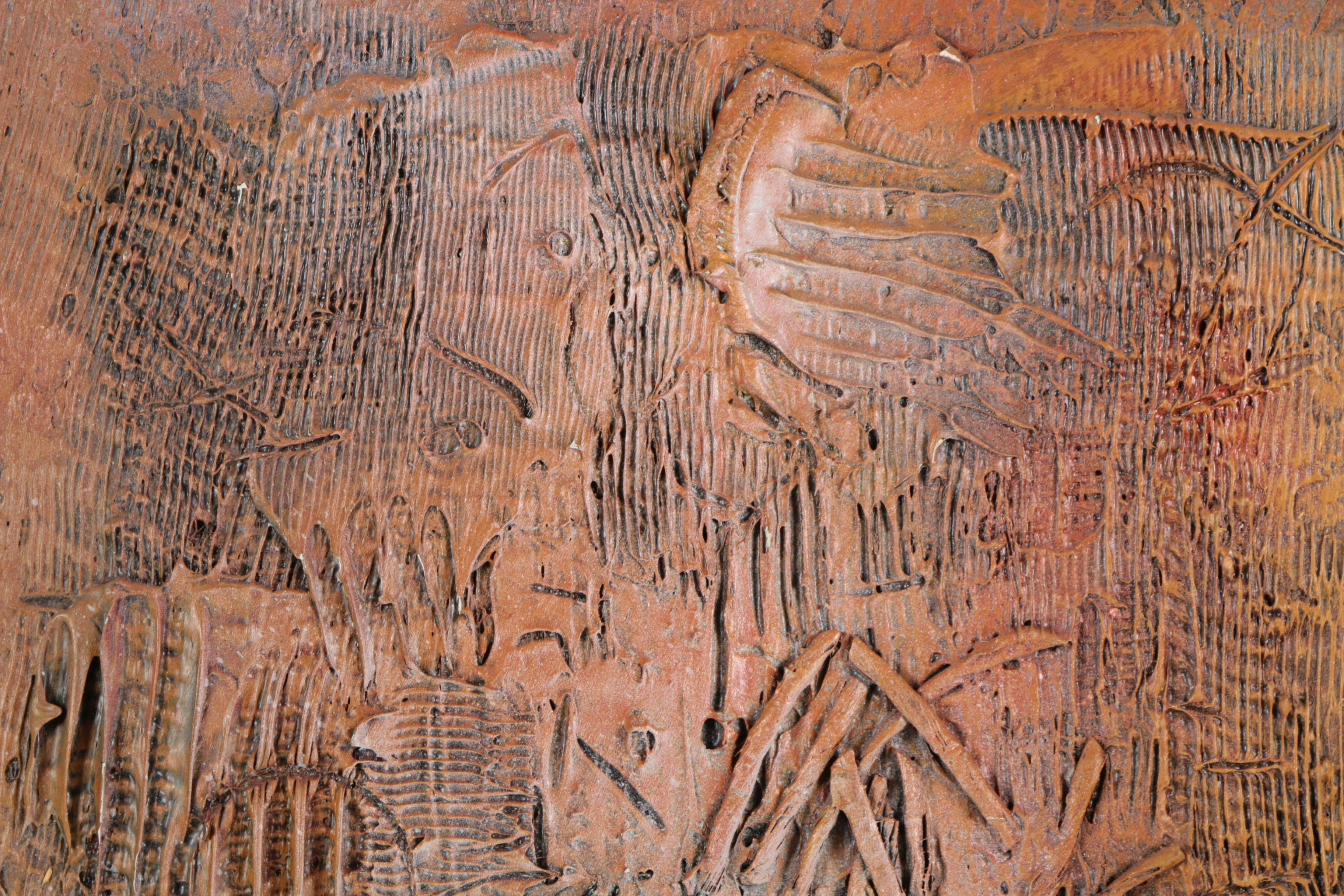 Ronald Ahlström Abstract Mixed Media Composition on Pressed Board "Untitled"